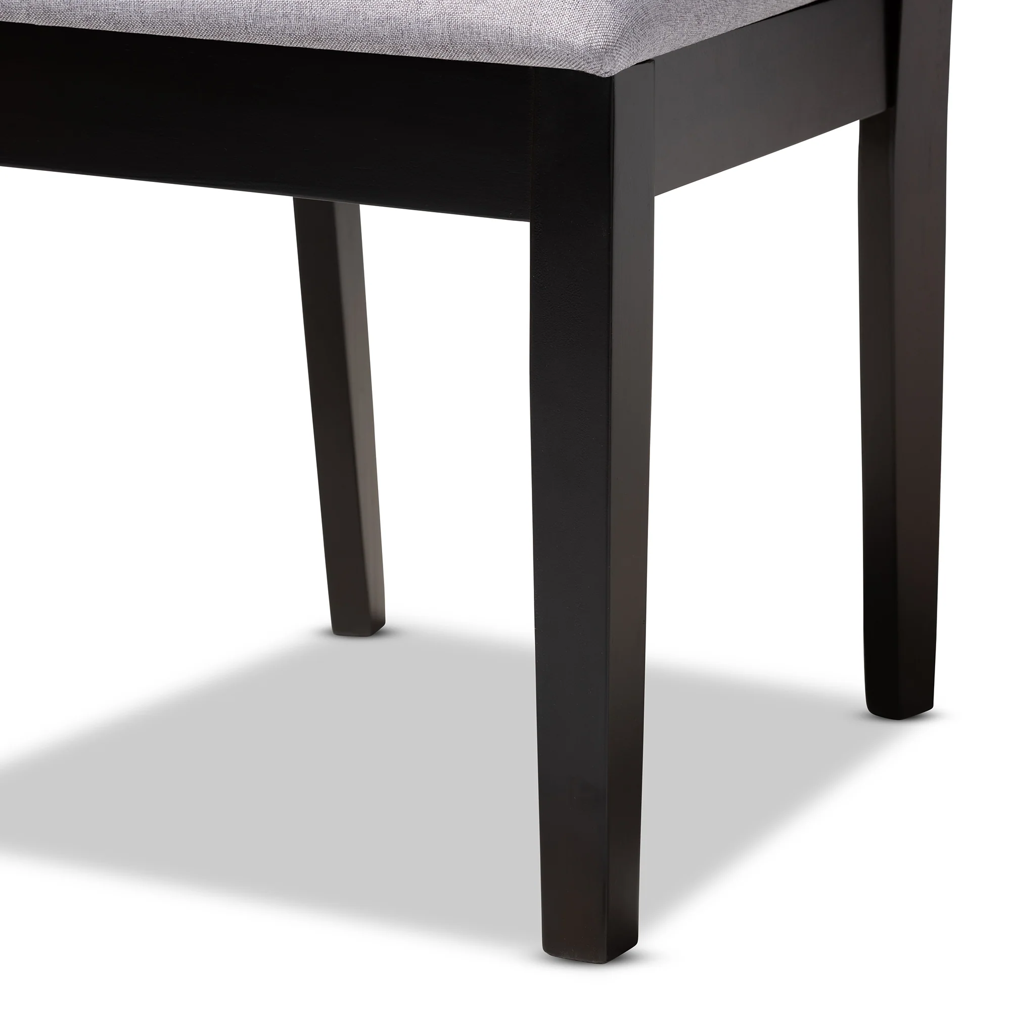 Baxton Studio Lenoir Modern and Contemporary Sand Fabric Upholstered Espresso Brown Finished Wood Dining Chair Set of 4 - Image 12