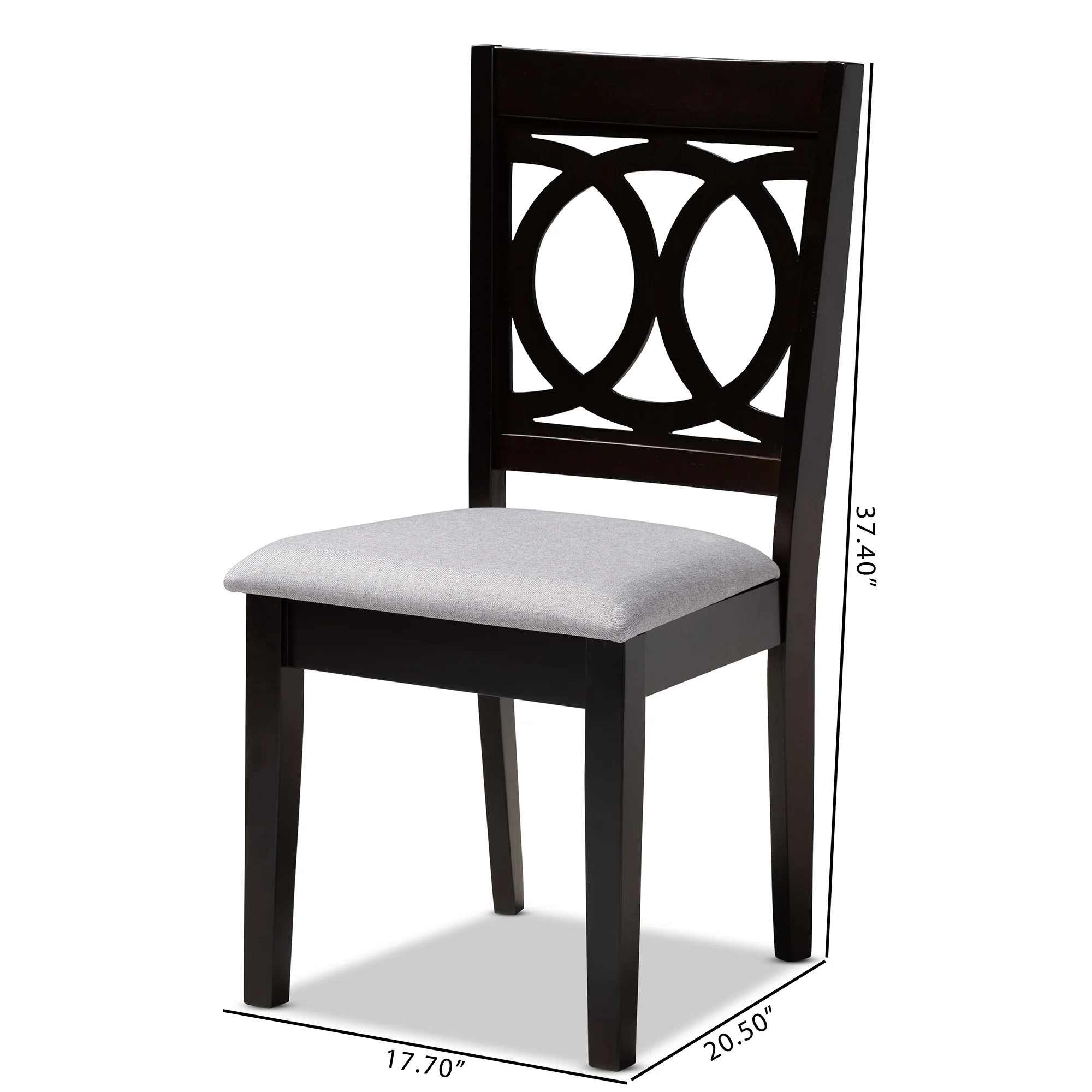 Baxton Studio Lenoir Modern and Contemporary Sand Fabric Upholstered Espresso Brown Finished Wood Dining Chair Set of 4 - Image 14
