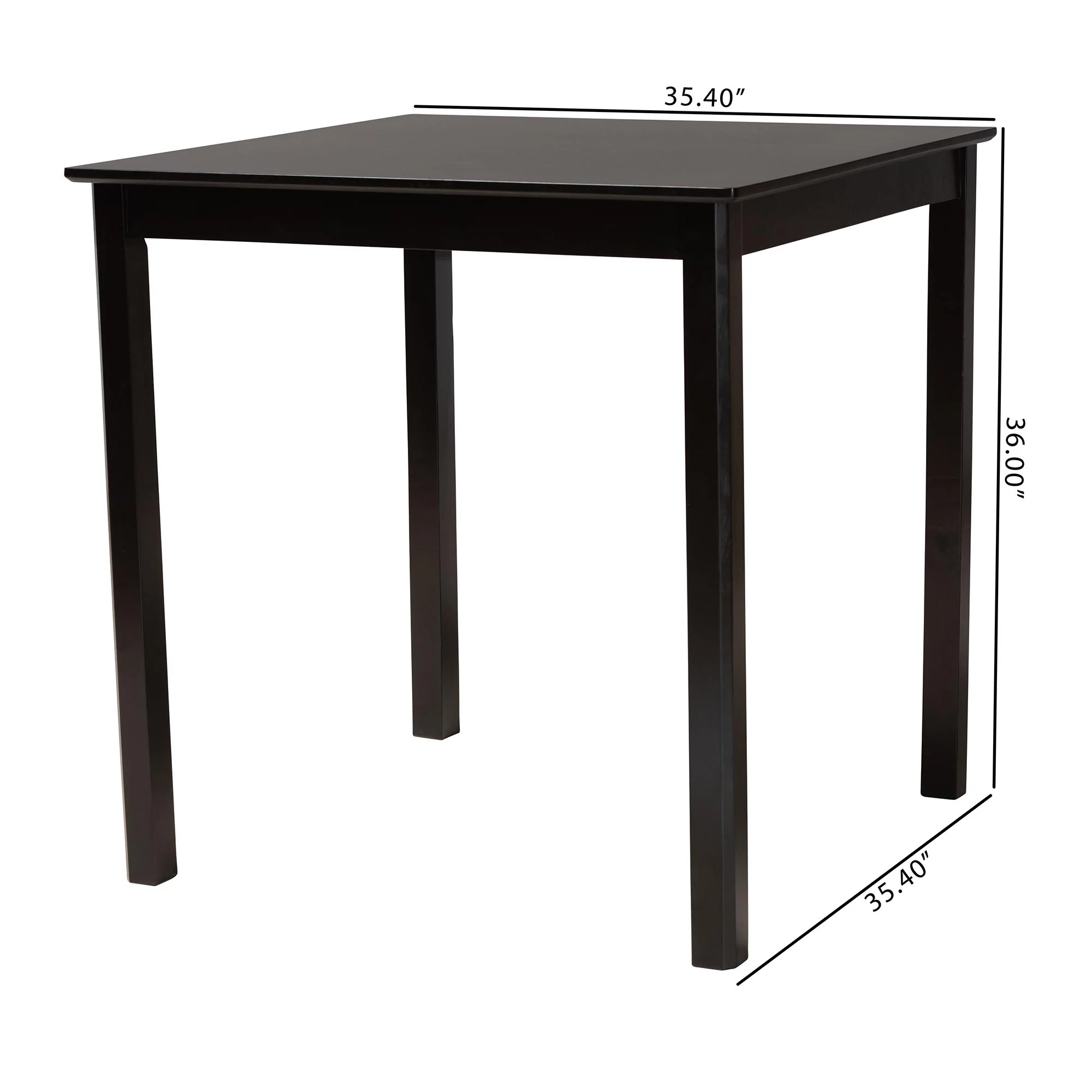 Baxton Studio Lenoir Modern Espresso Brown Finished Wood Counter Height Pub Table - Image 8