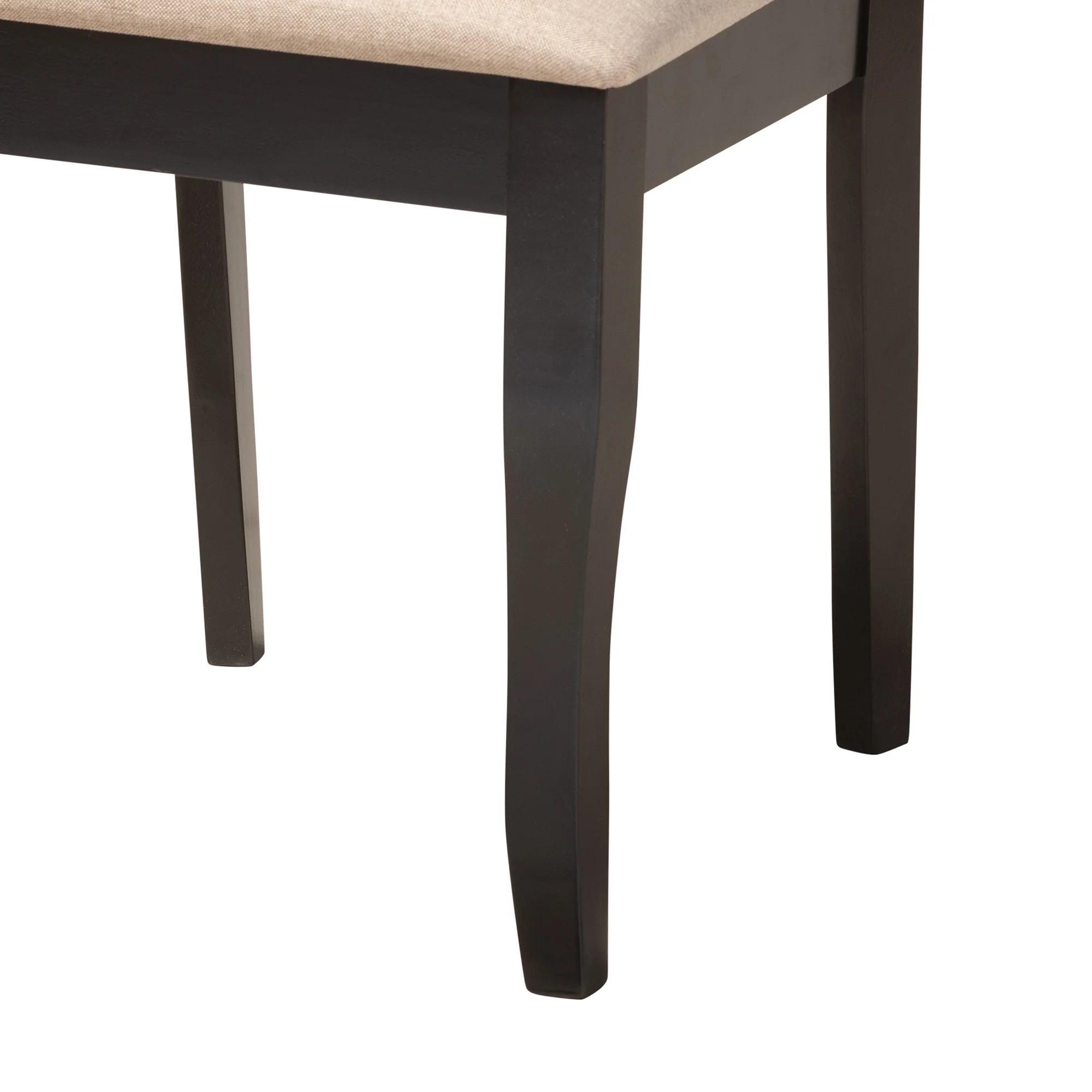 Baxton Studio Lexi Modern Beige Fabric and Dark Brown Finished Wood 5-Piece Dining Set - Image 9