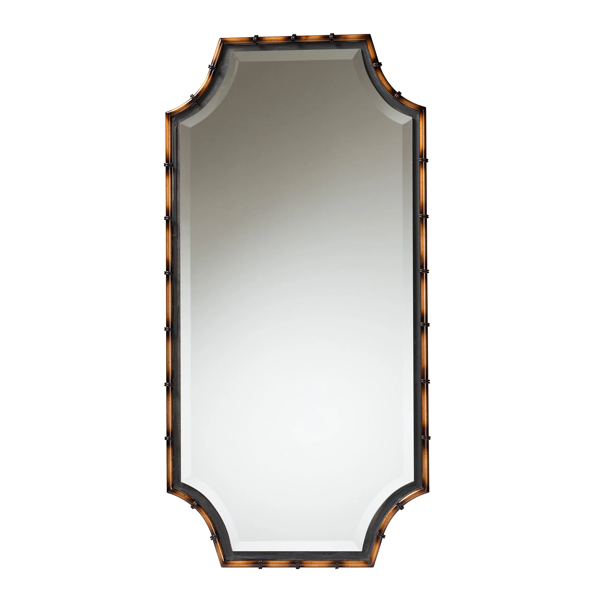 Baxton Studio Lieven Rustic Glam and Luxe Two-Tone Light Brown and Black Finished Metal Accent Wall Mirror - Image 2
