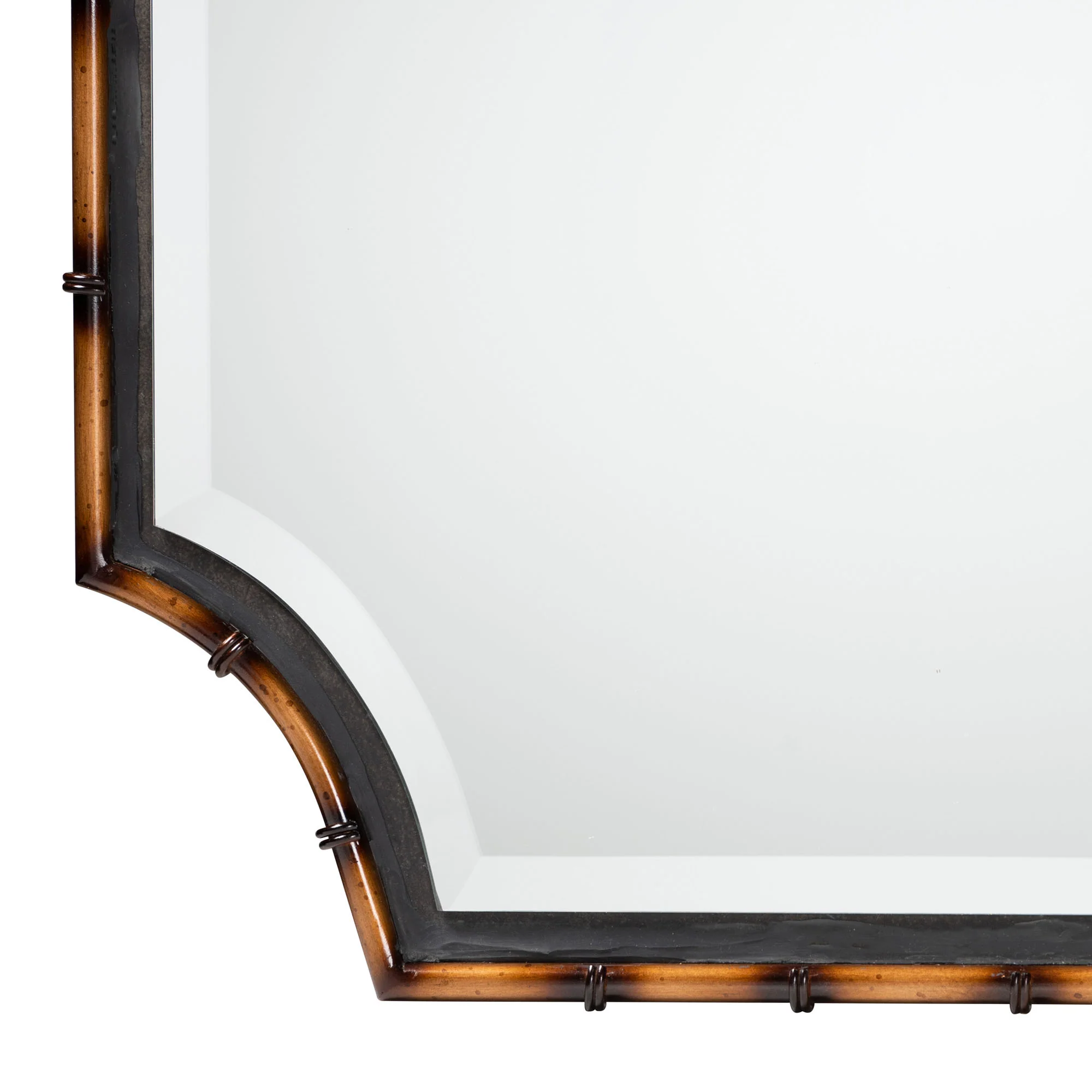 Baxton Studio Lieven Rustic Glam and Luxe Two-Tone Light Brown and Black Finished Metal Accent Wall Mirror - Image 3