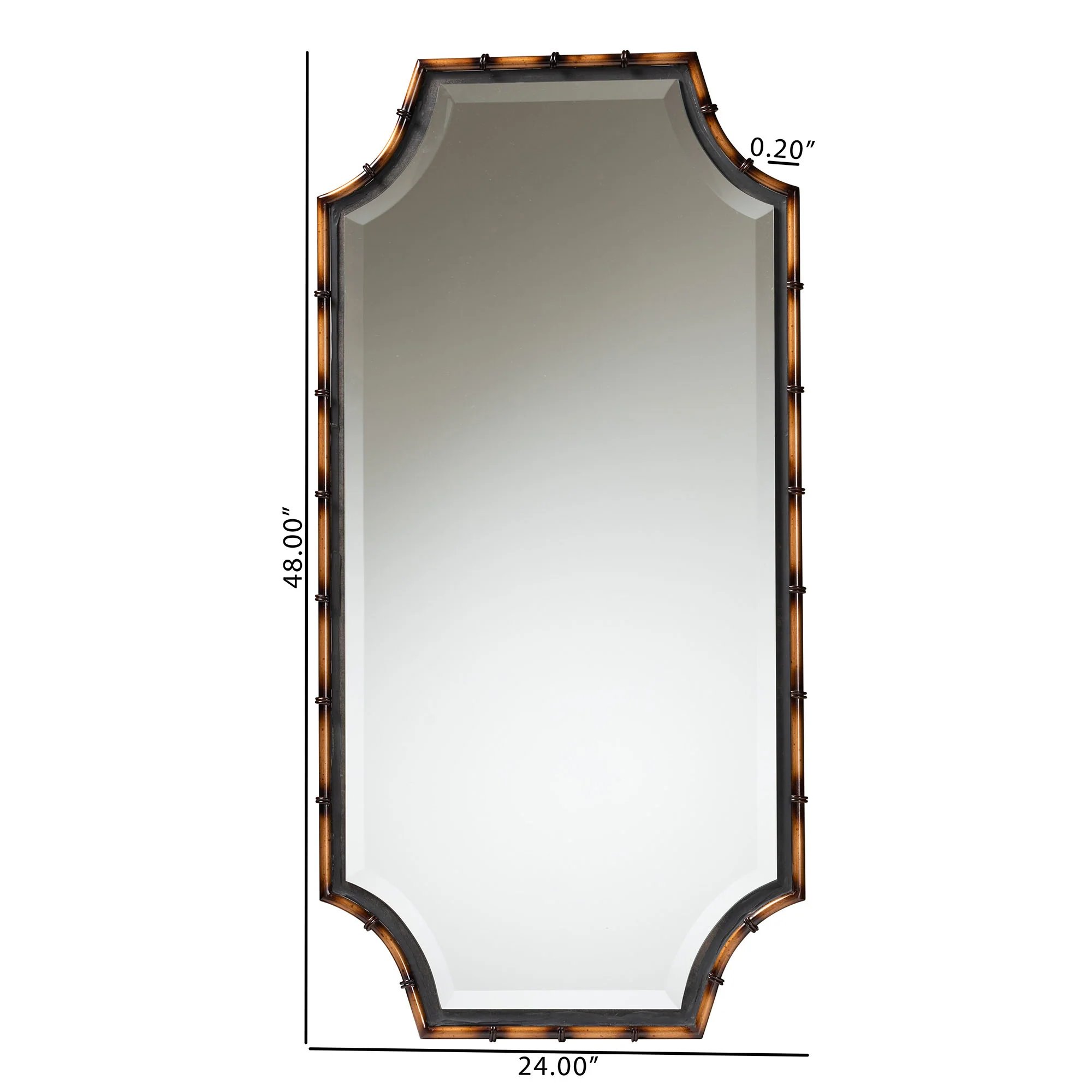 Baxton Studio Lieven Rustic Glam and Luxe Two-Tone Light Brown and Black Finished Metal Accent Wall Mirror - Image 4