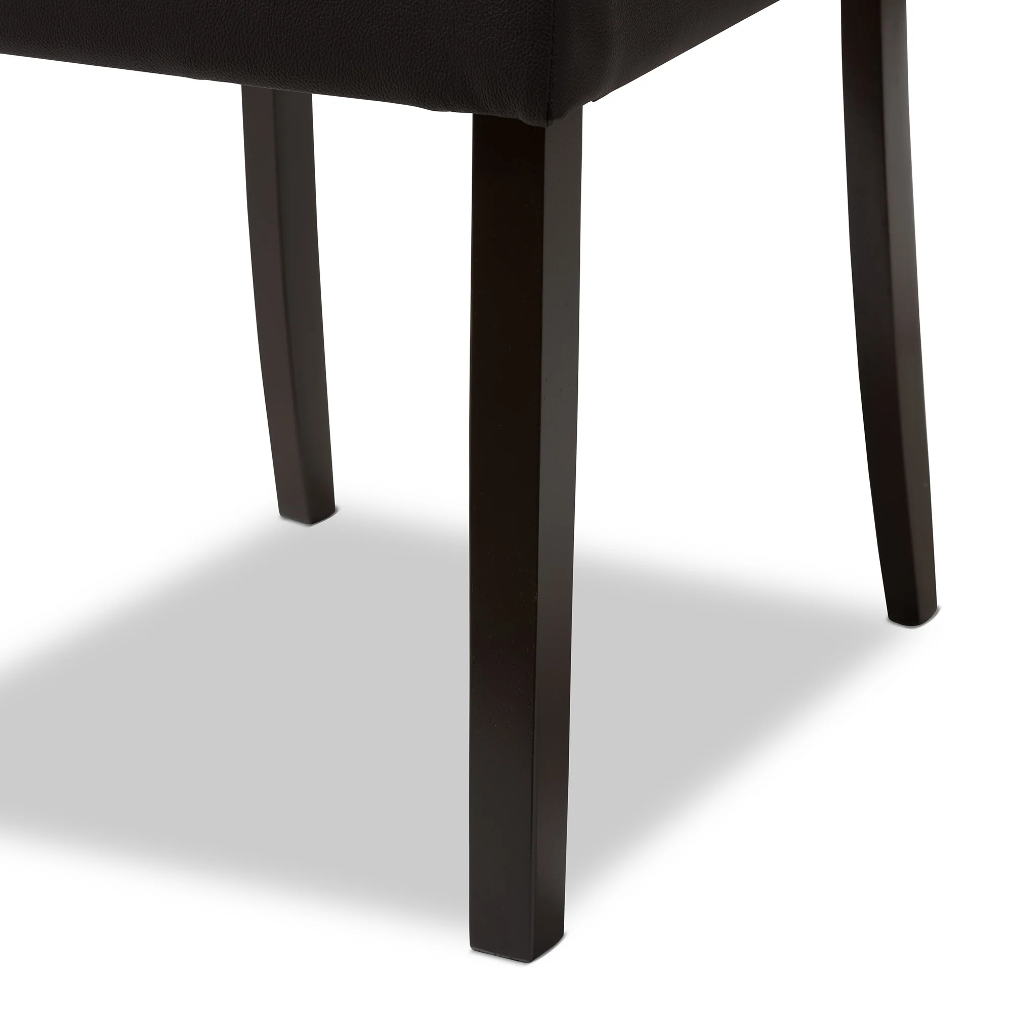 Baxton Studio Lorelle Modern and Contemporary Brown Faux Leather Upholstered Dining Chair (Set of 2) - Image 6