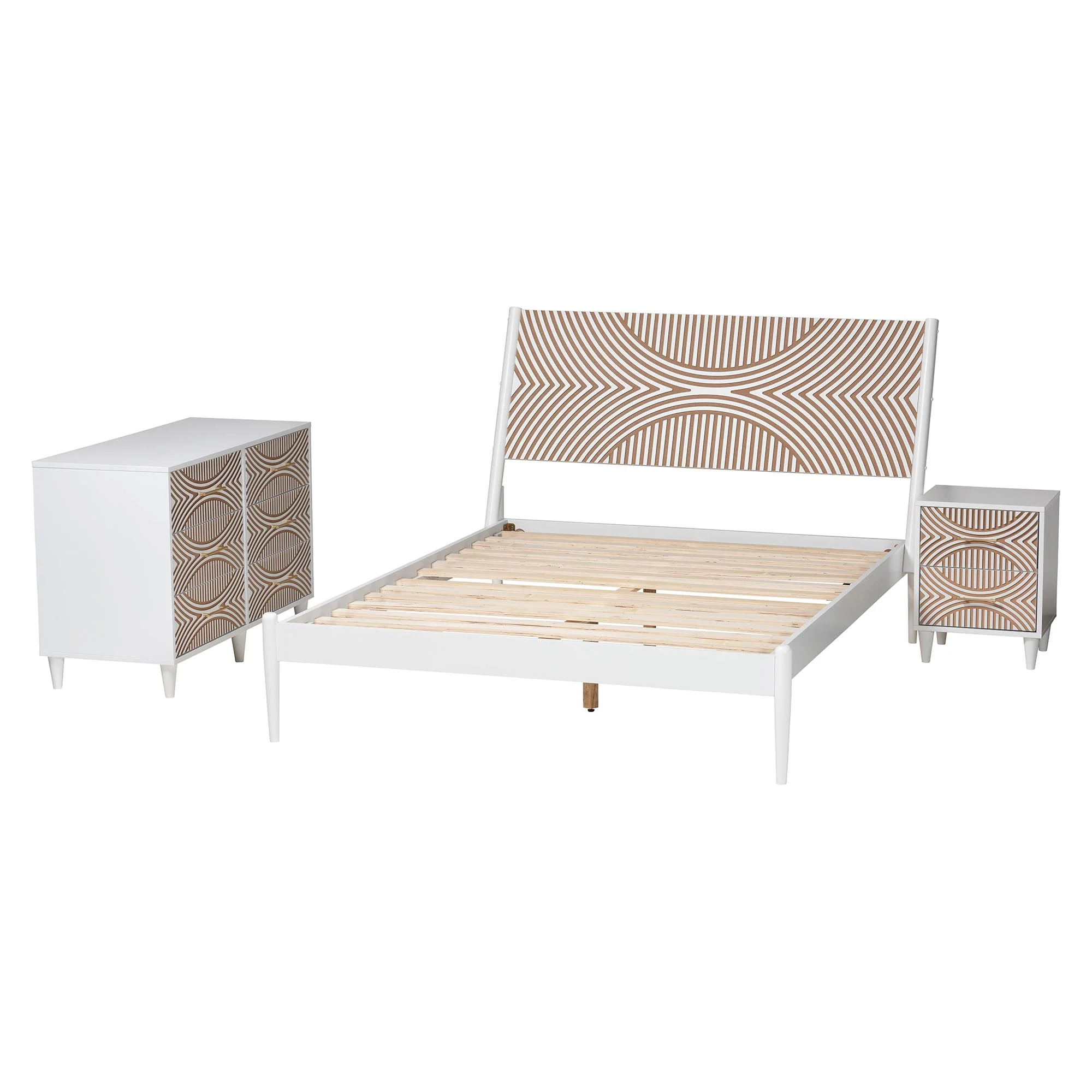 Baxton Studio Louetta Carved Contrasting 3-Piece Bedroom Set - Image 6