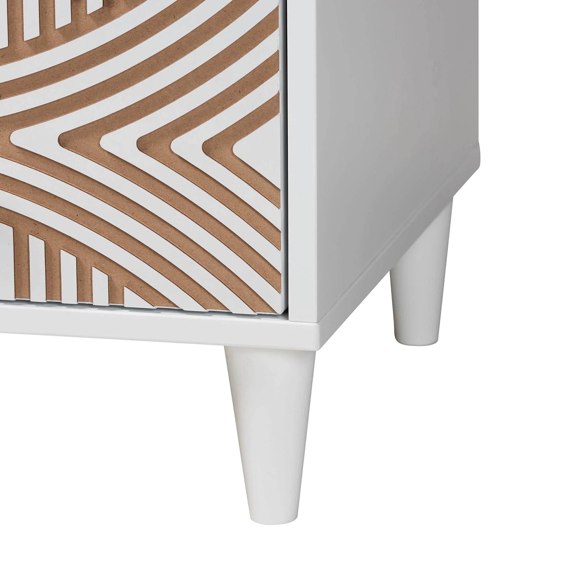 Baxton Studio Louetta Coastal White Carved Contrasting 6-Drawer Dresser - Image 9
