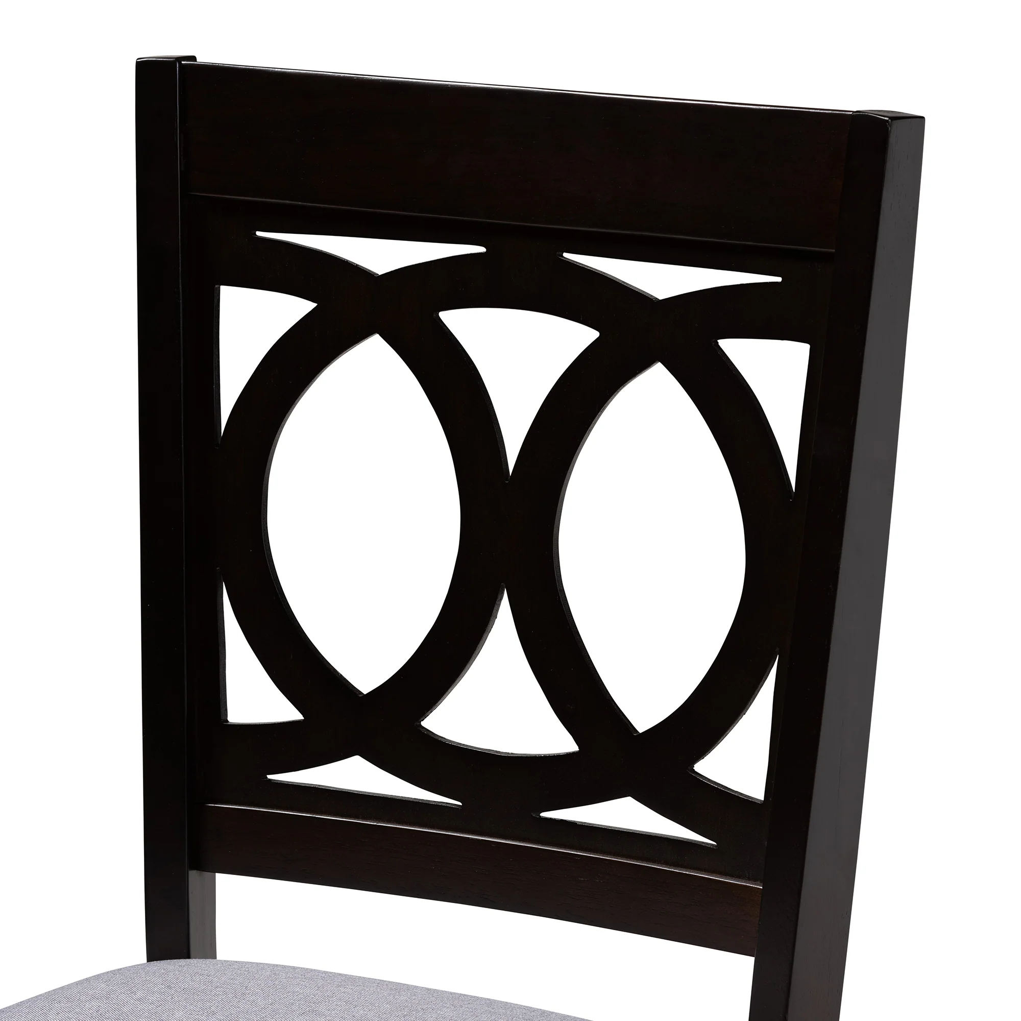 Baxton Studio Louisa Modern Grey Fabric and Dark Brown Finished Wood 5-Piece Dining Set - Image 8