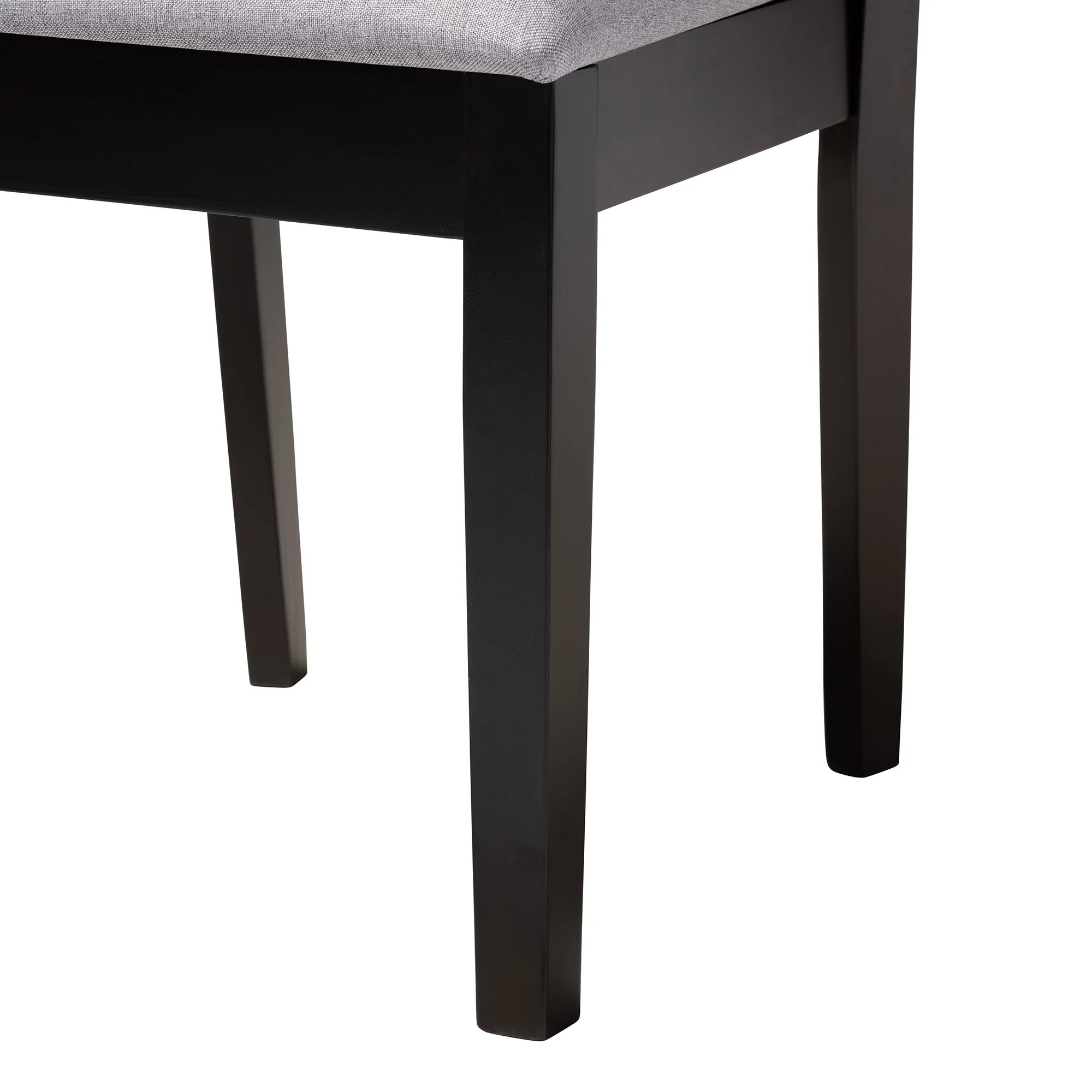 Baxton Studio Louisa Modern Grey Fabric and Dark Brown Finished Wood 5-Piece Dining Set - Image 9