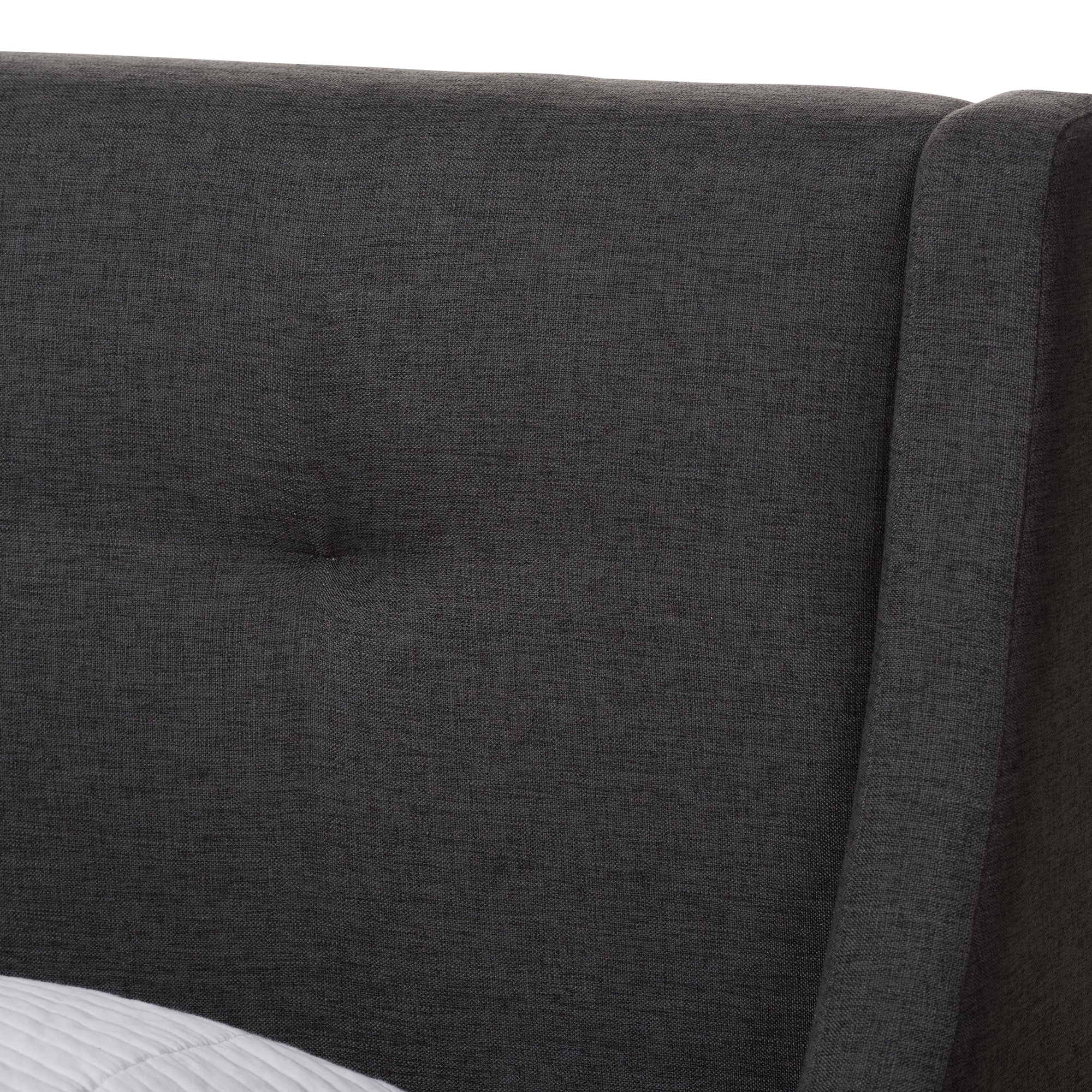 Baxton Studio Louvain Mid-Century Modern Transitional Dark Grey Fabric Upholstered Twin Size 3-Piece Bedroom Set - Image 10