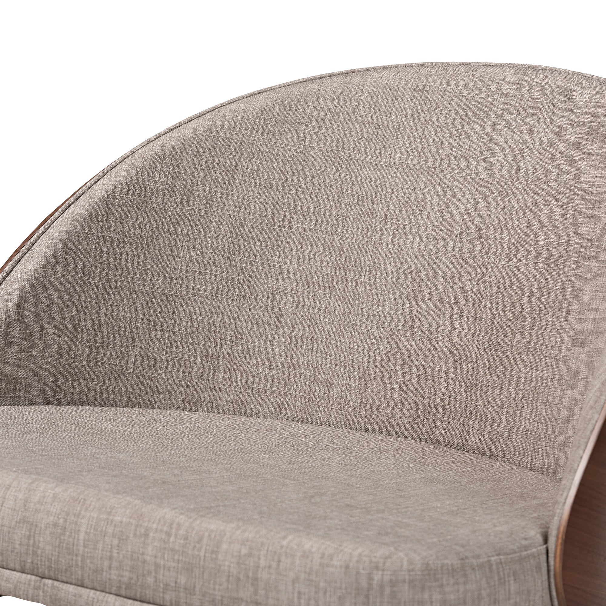 Baxton Studio Lovella Mid-Century Modern Grey Fabric and Walnut Brown Finished Wood 2-Piece Accent Chair Set - Image 5