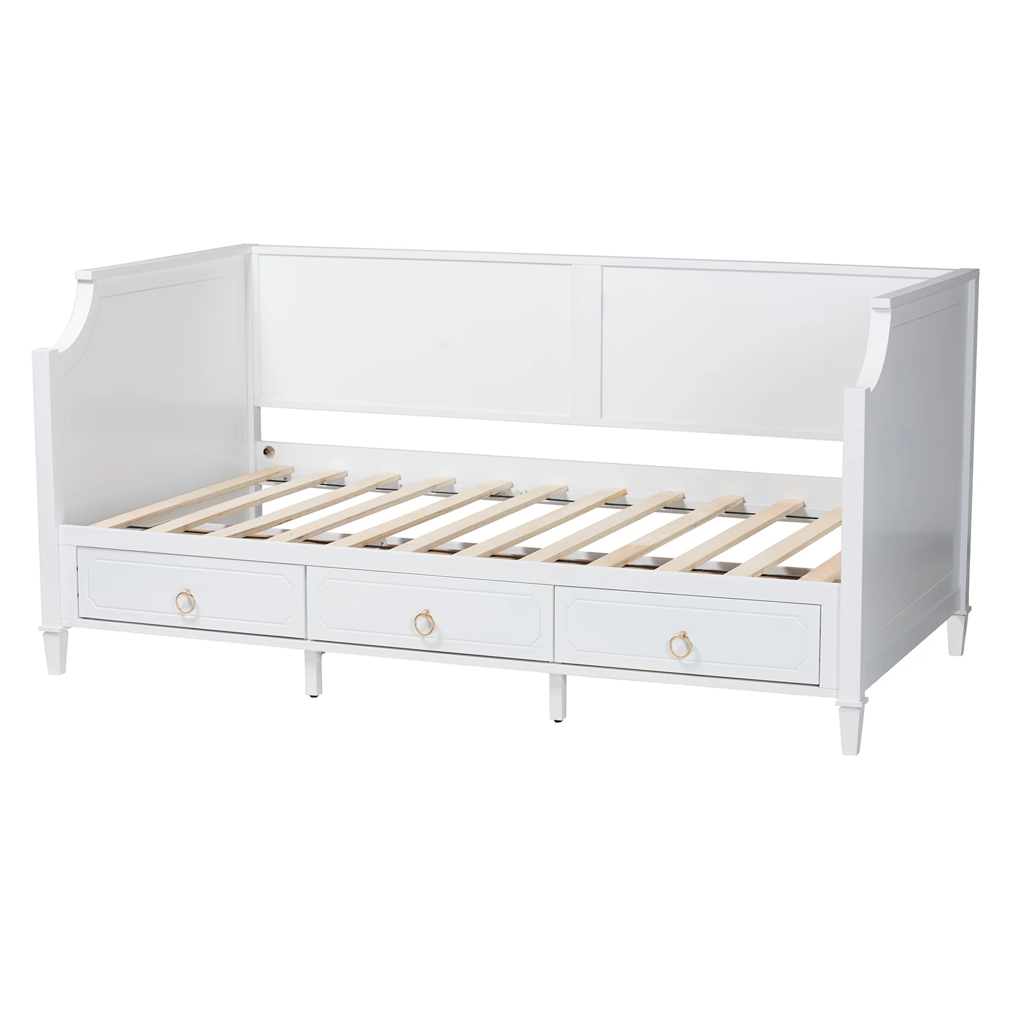 Baxton Studio Lowri Classic and Traditional White Finished Wood Twin Size 3-Drawer Daybed - Image 5