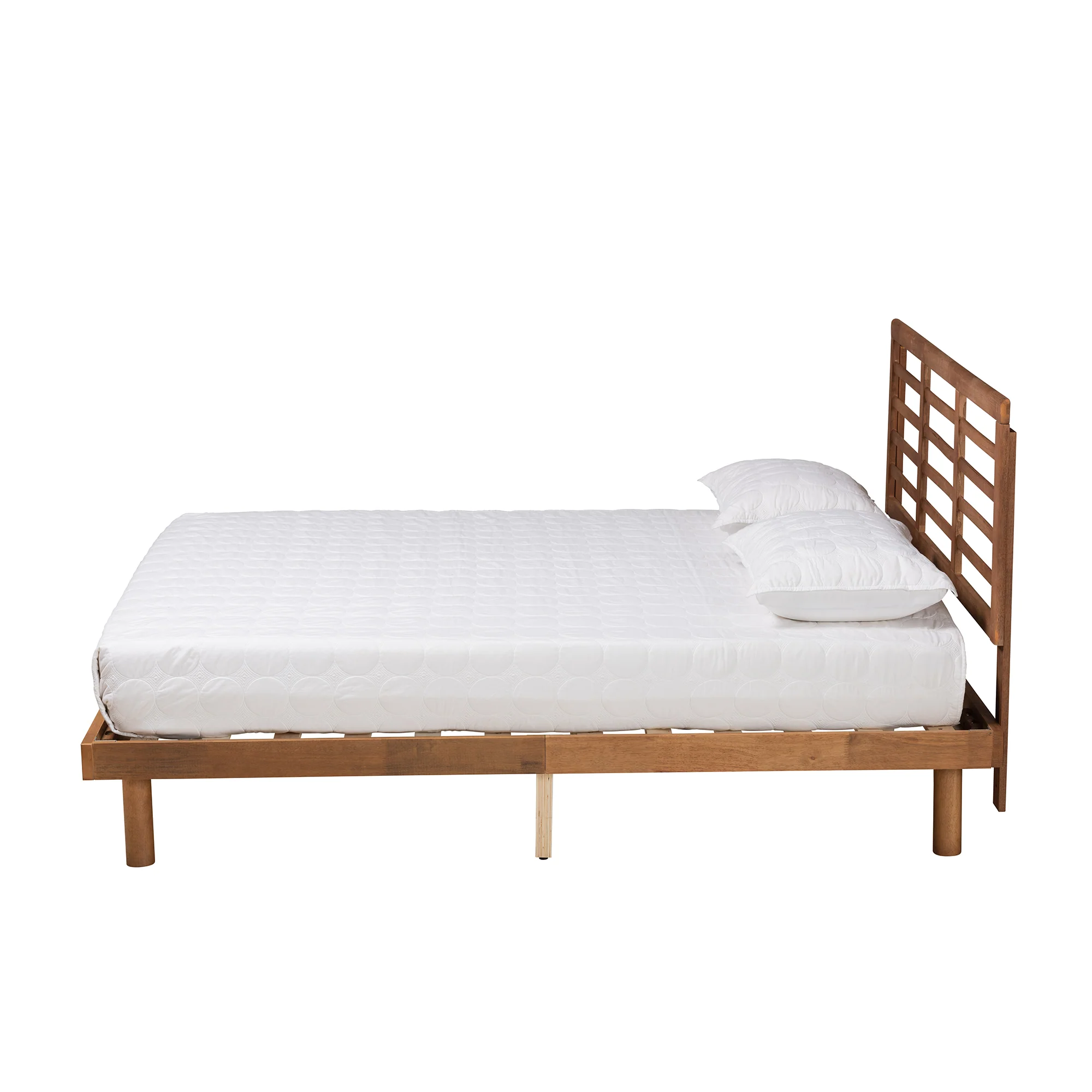 Baxton Studio Lucine Mid-Century Modern Ash Walnut Finished Wood King Size Platform Bed - Image 3