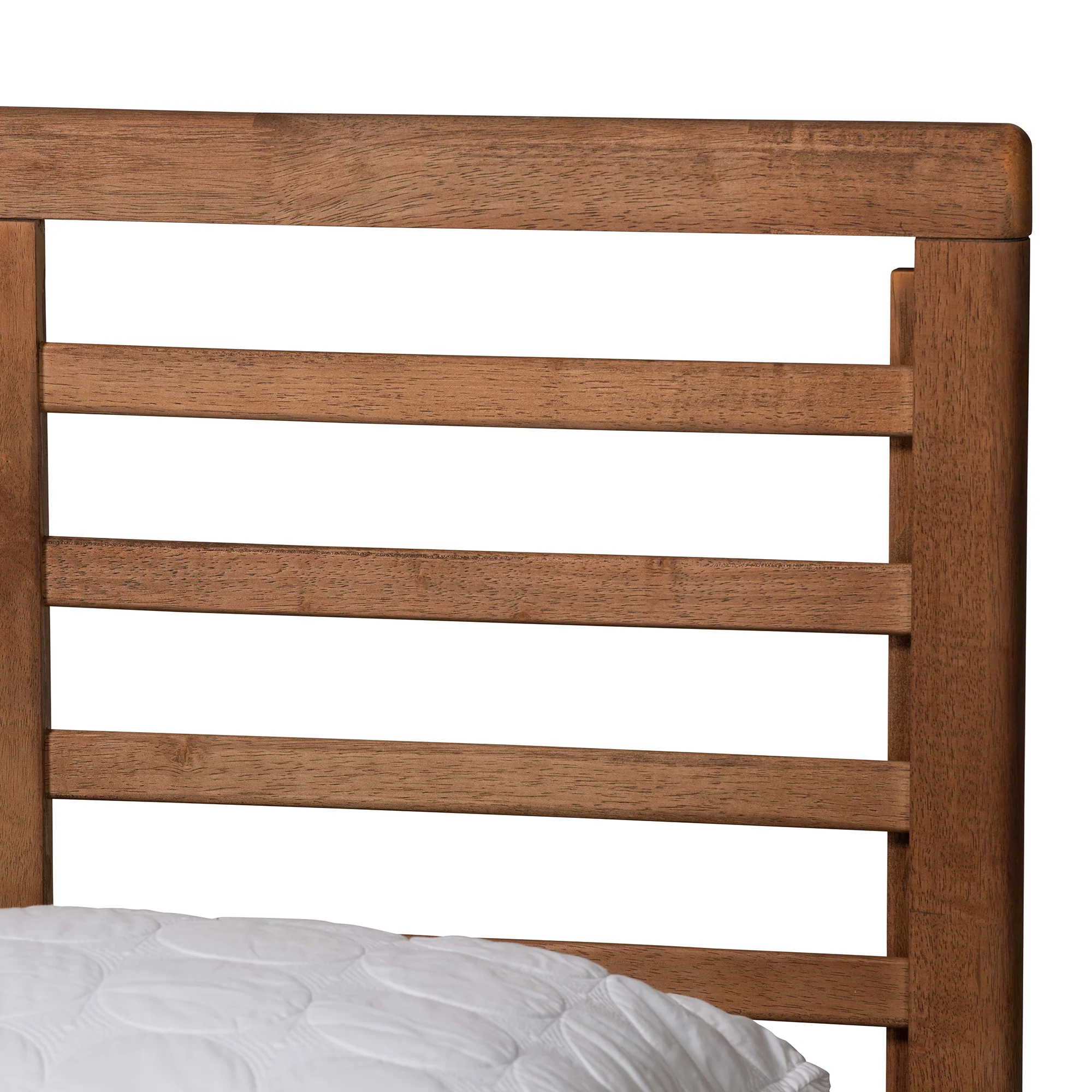 Baxton Studio Lucine Mid-Century Modern Ash Walnut Finished Wood Queen Size Platform Bed - Image 5