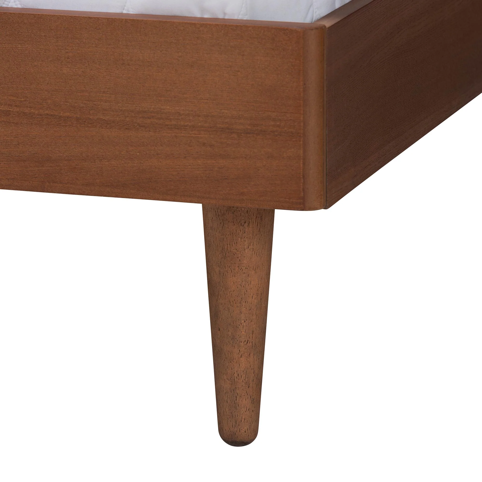 Baxton Studio Macaria Mid-Century Modern Ash Walnut Woven Rattan King Size Bed - Image 10