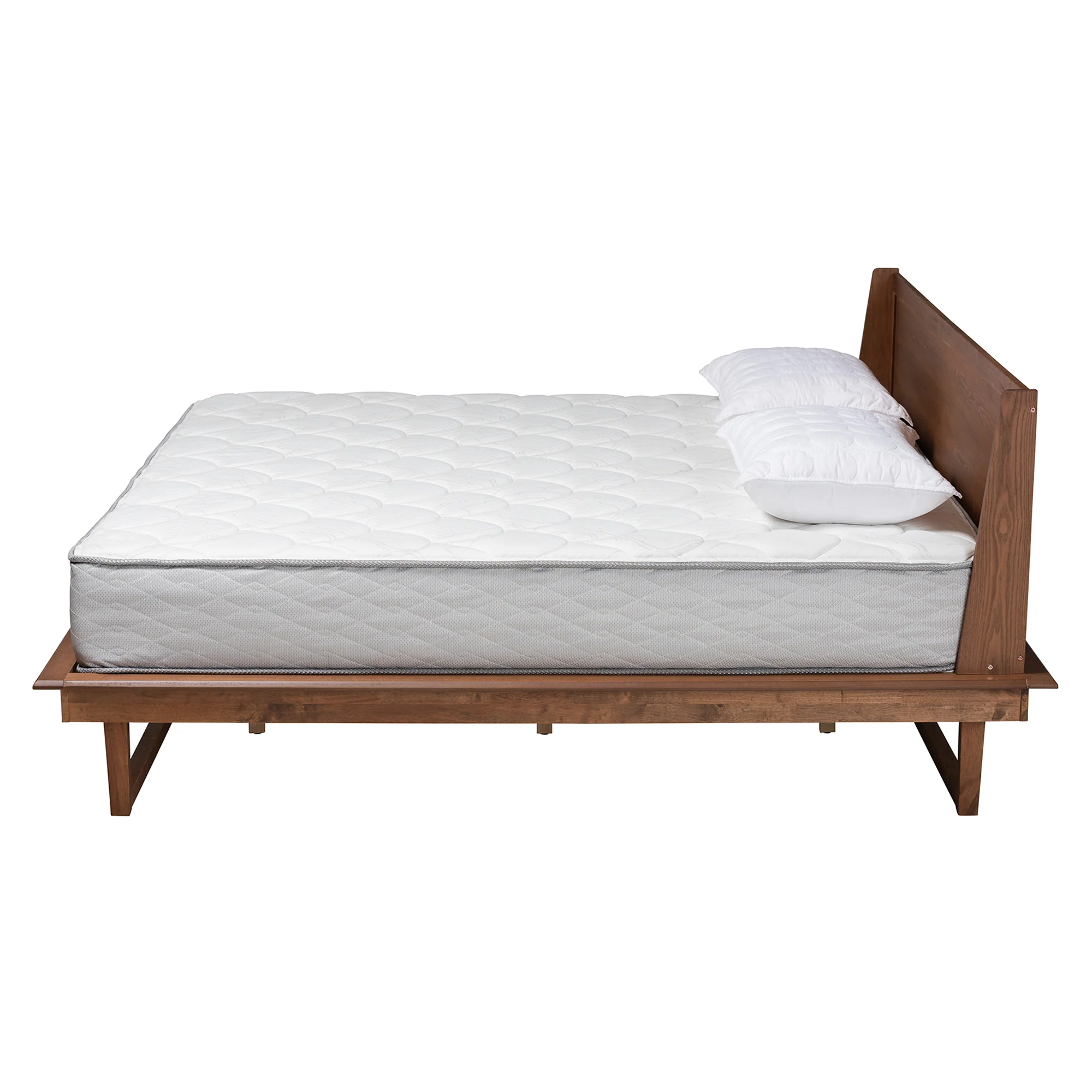 Baxton Studio Macayle Mid-Century Modern Ash Walnut Finished Wood Queen Size Platform Bed - Image 3
