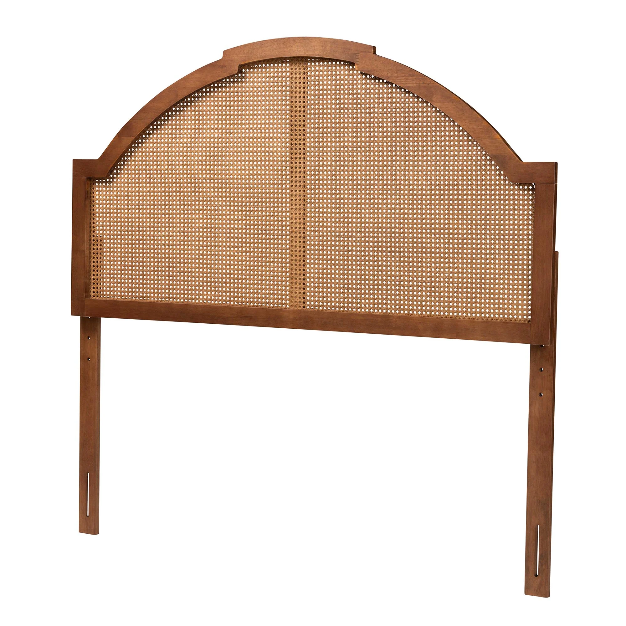 Baxton Studio Madeline Classic and Traditional Ash Walnut Finished Wood King Size Headboard with Rattan - Image 2
