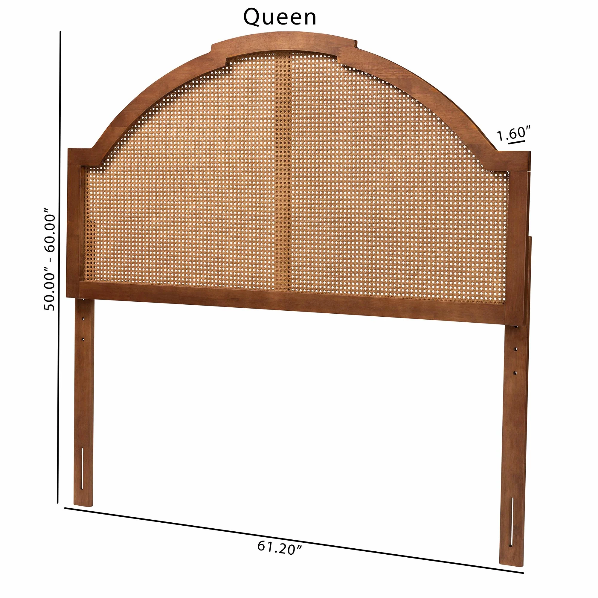 Baxton Studio Madeline Classic and Traditional Ash Walnut Finished Wood King Size Headboard with Rattan - Image 7