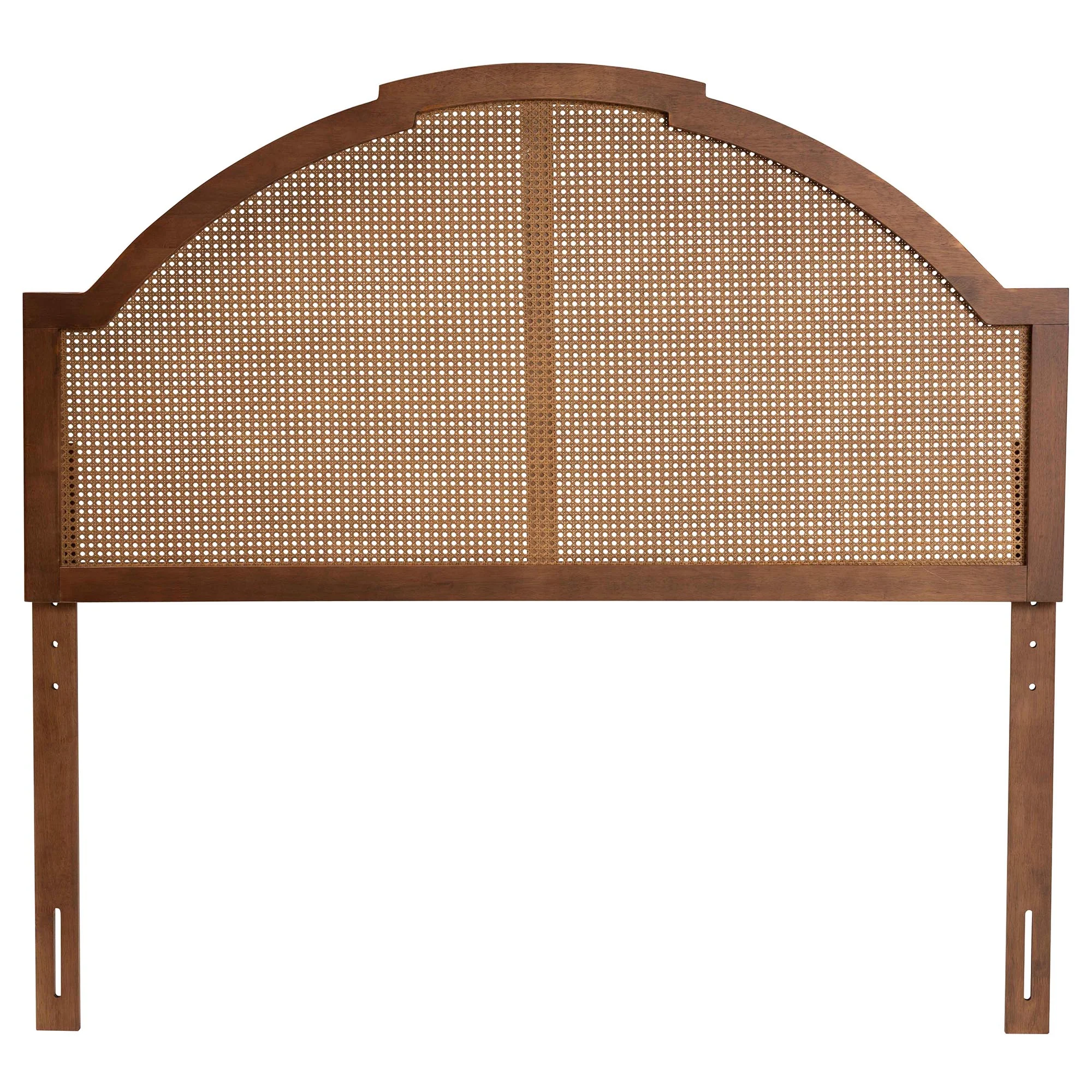 Baxton Studio Madeline Classic and Traditional Ash Walnut Finished Wood Queen Size Headboard with Rattan - Image 3