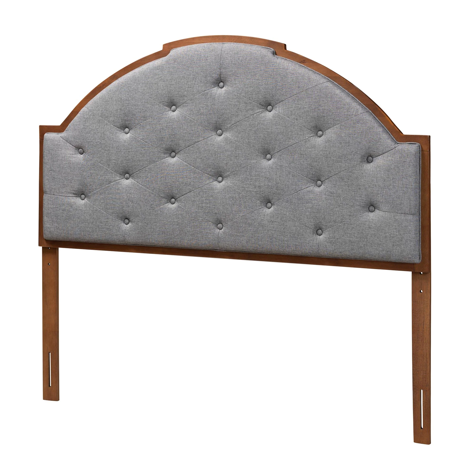 Baxton Studio Madeline Classic and Traditional Grey Fabric and Walnut Brown Finished Wood Queen Size Headboard - Image 2