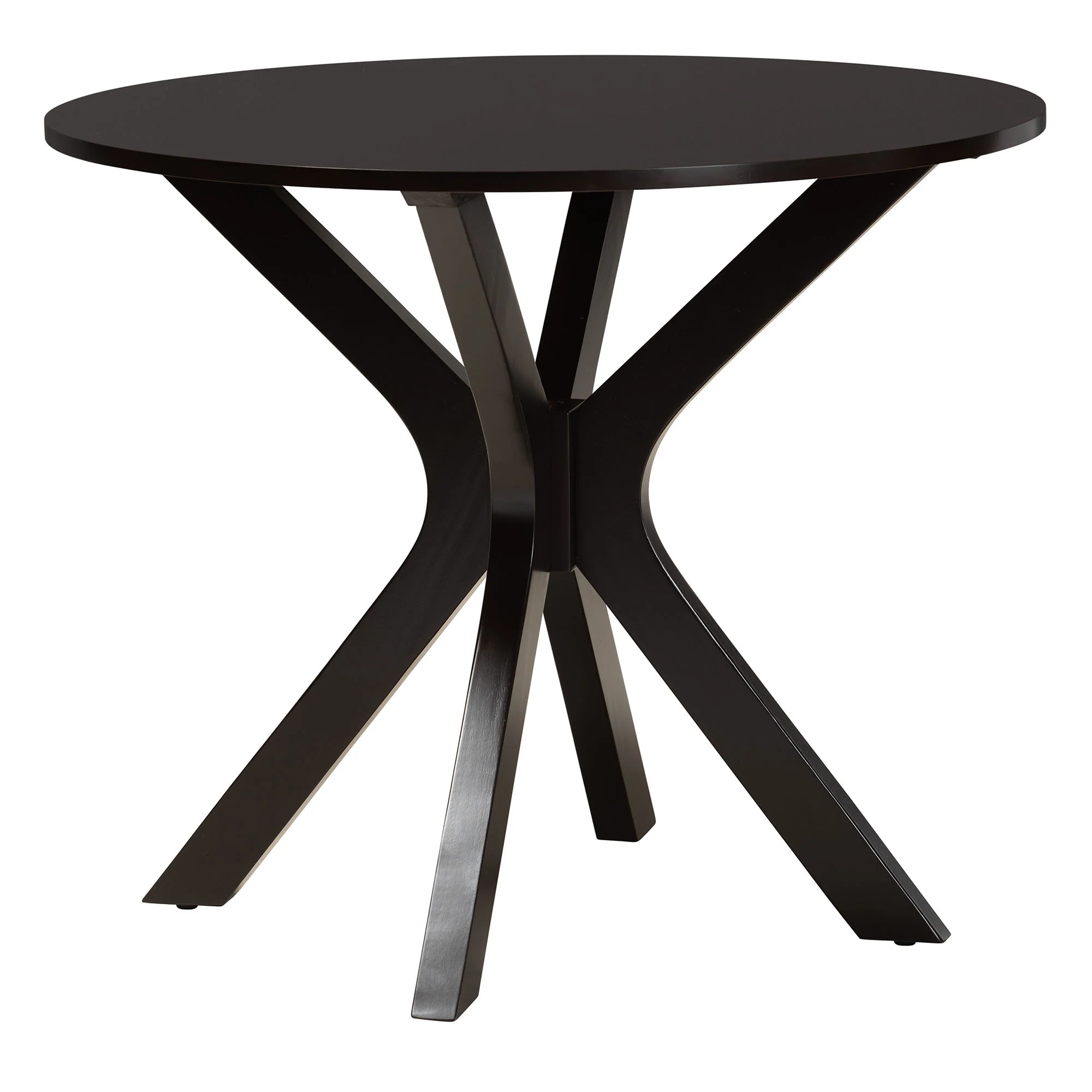 Baxton Studio Mana Modern Sand Fabric and Dark Brown Finished Wood 5-Piece Dining Set - Image 4