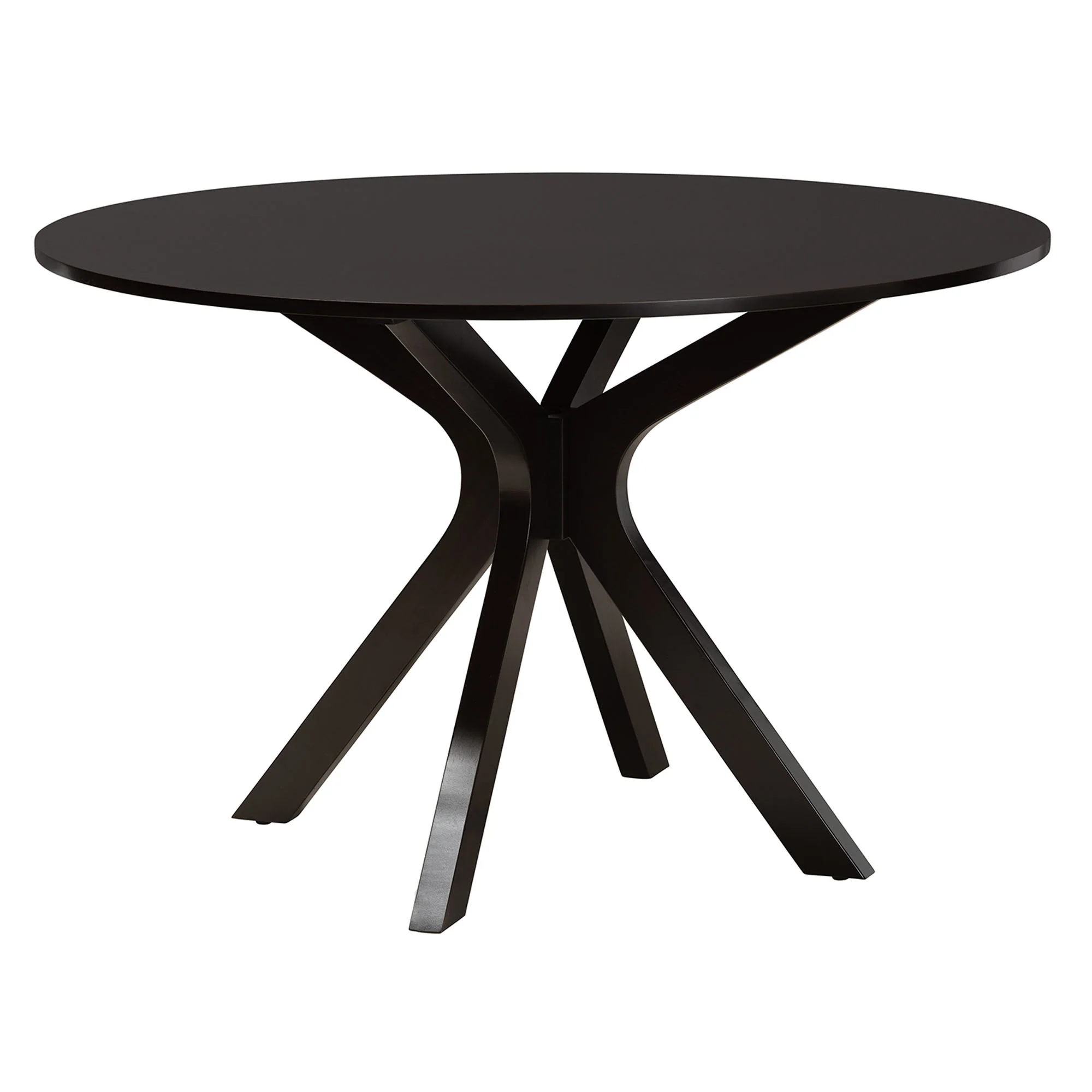 Baxton Studio Mana Modern Sand Fabric and Dark Brown Finished Wood 7-Piece Dining Set - Image 4