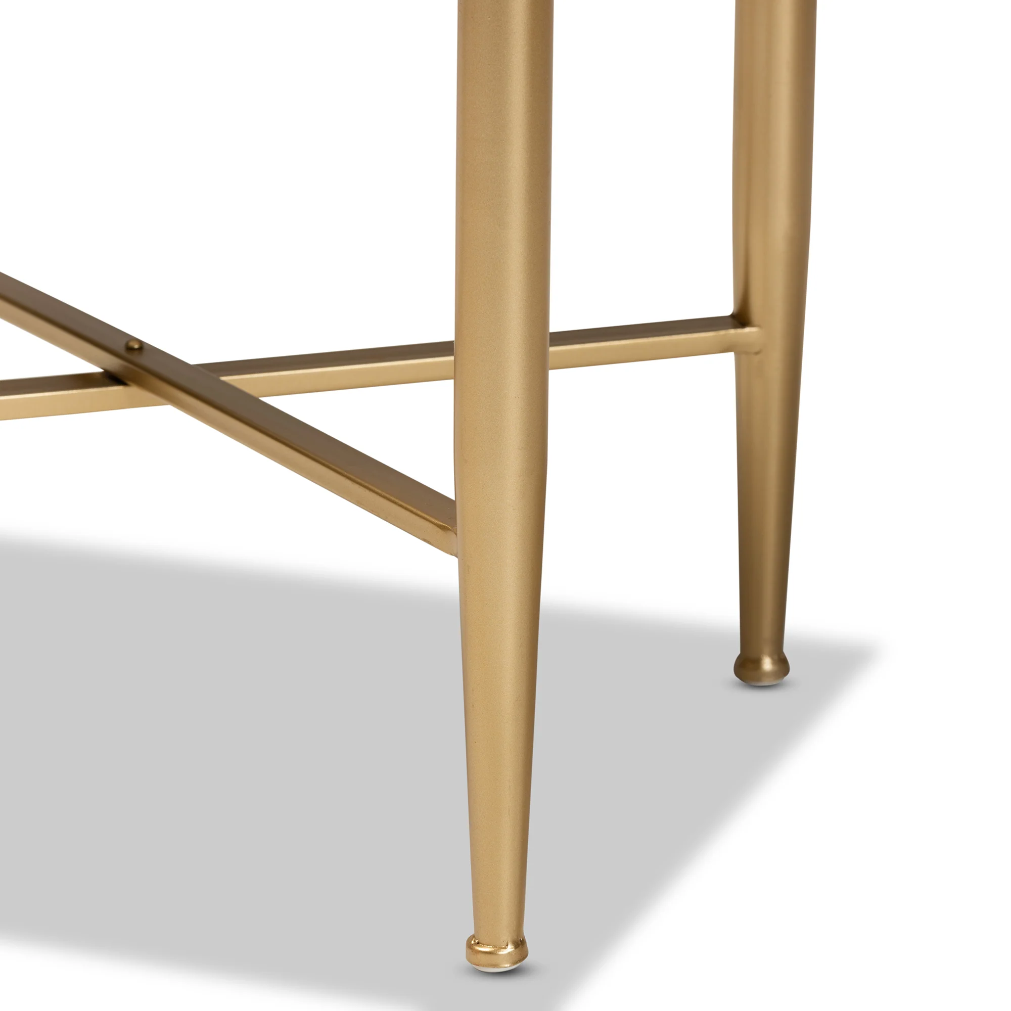 Baxton Studio Marcin Contemporary Glam and Luxe White Finished Wood and Gold Metal 1-Drawer End Table - Image 10