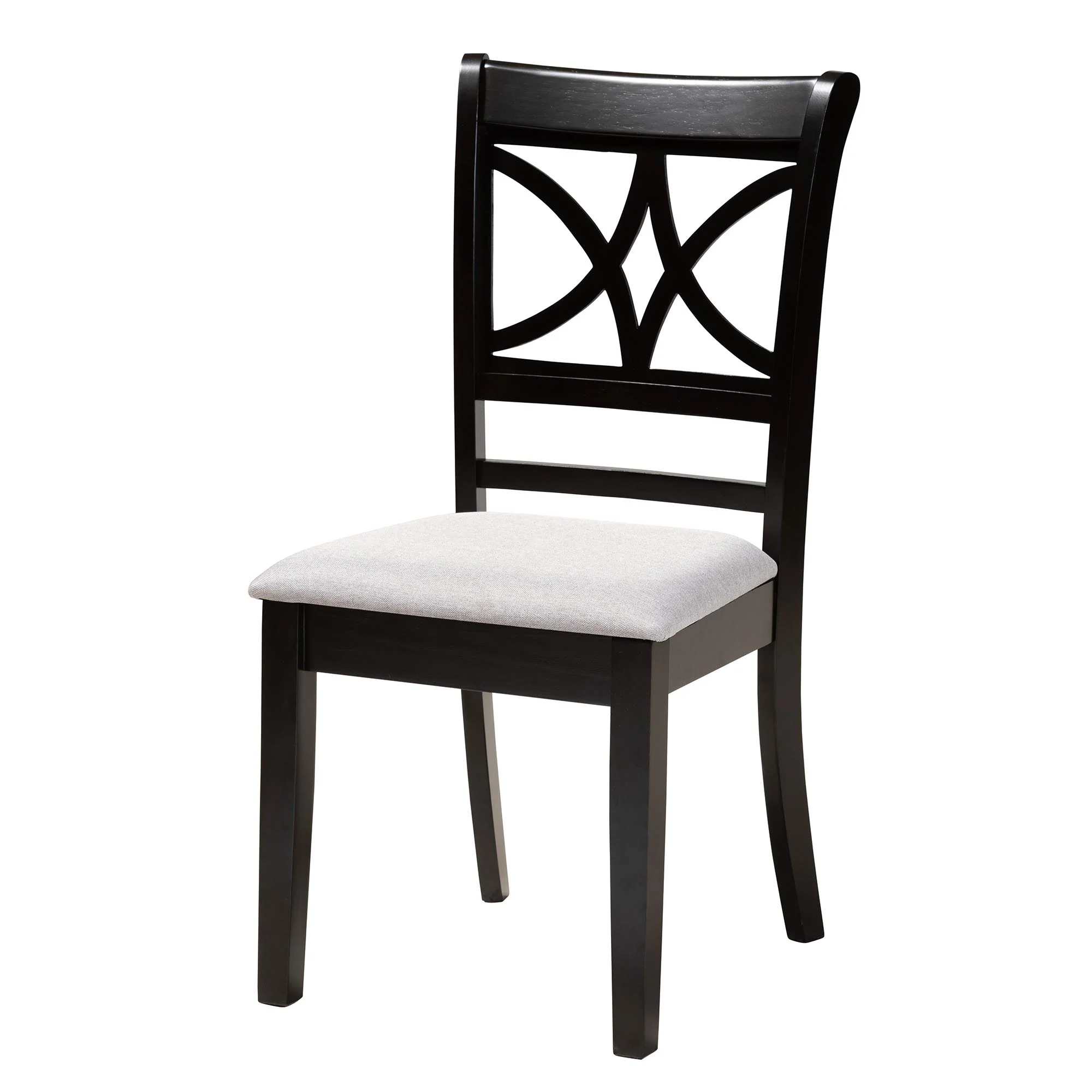 Baxton Studio Mari Modern Grey Fabric and Dark Brown Finished Wood 5-Piece Dining Set - Image 3