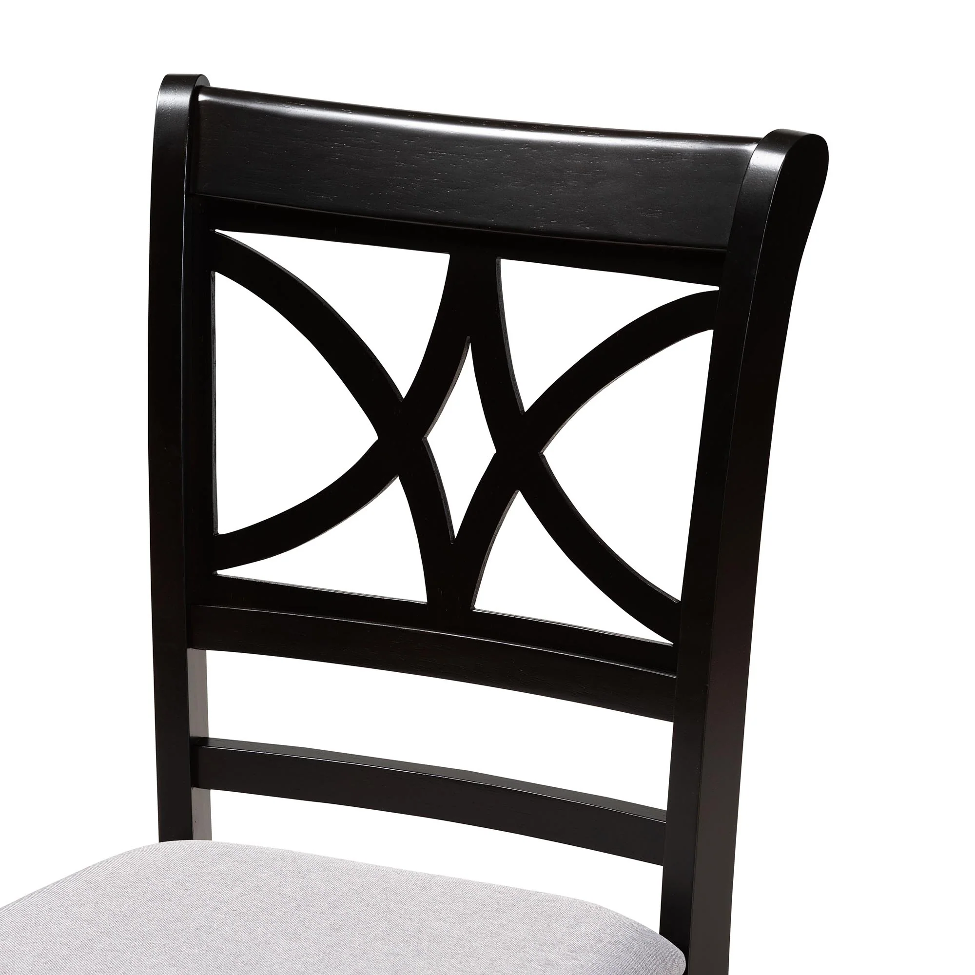 Baxton Studio Mari Modern Grey Fabric and Dark Brown Finished Wood 5-Piece Dining Set - Image 6