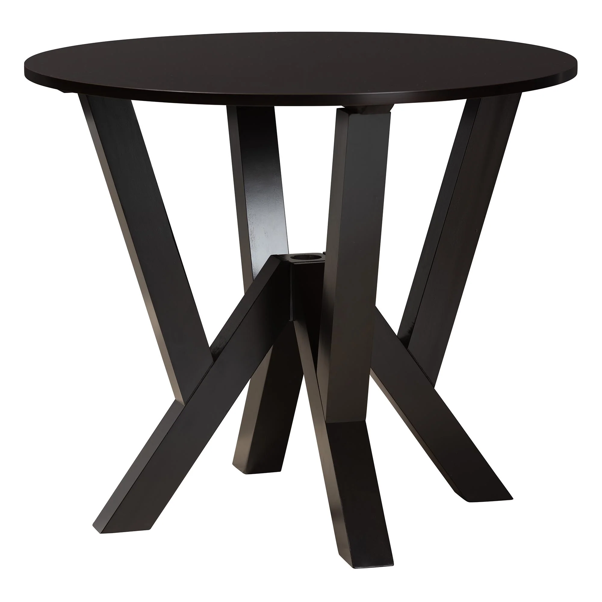 Baxton Studio Marian Modern Sand Fabric and Dark Brown Finished Wood 5-Piece Dining Set - Image 6