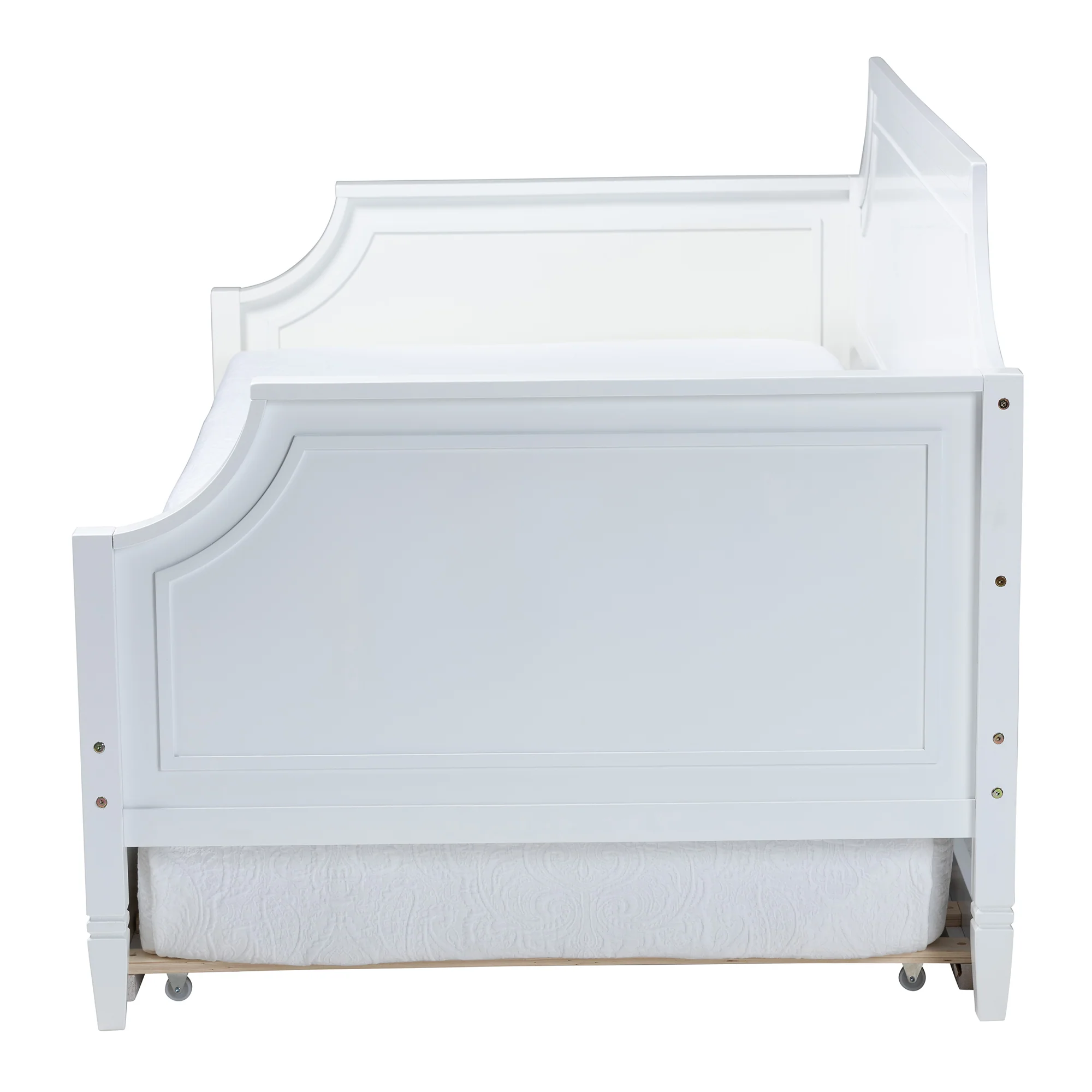 Baxton Studio Mariana Classic and Traditional White Finished Wood Full Size Daybed with Twin Size trundle - Image 4