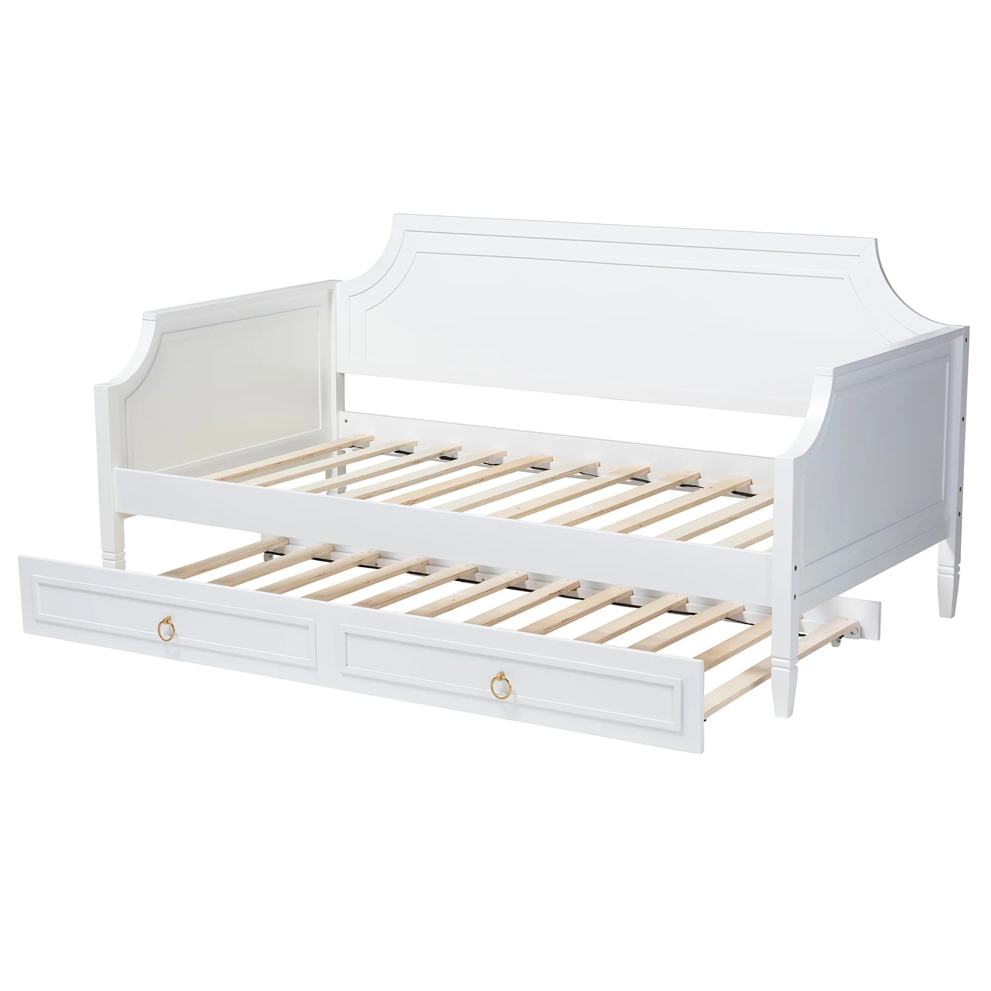 Baxton Studio Mariana Classic and Traditional White Finished Wood Full Size Daybed with Twin Size trundle - Image 6