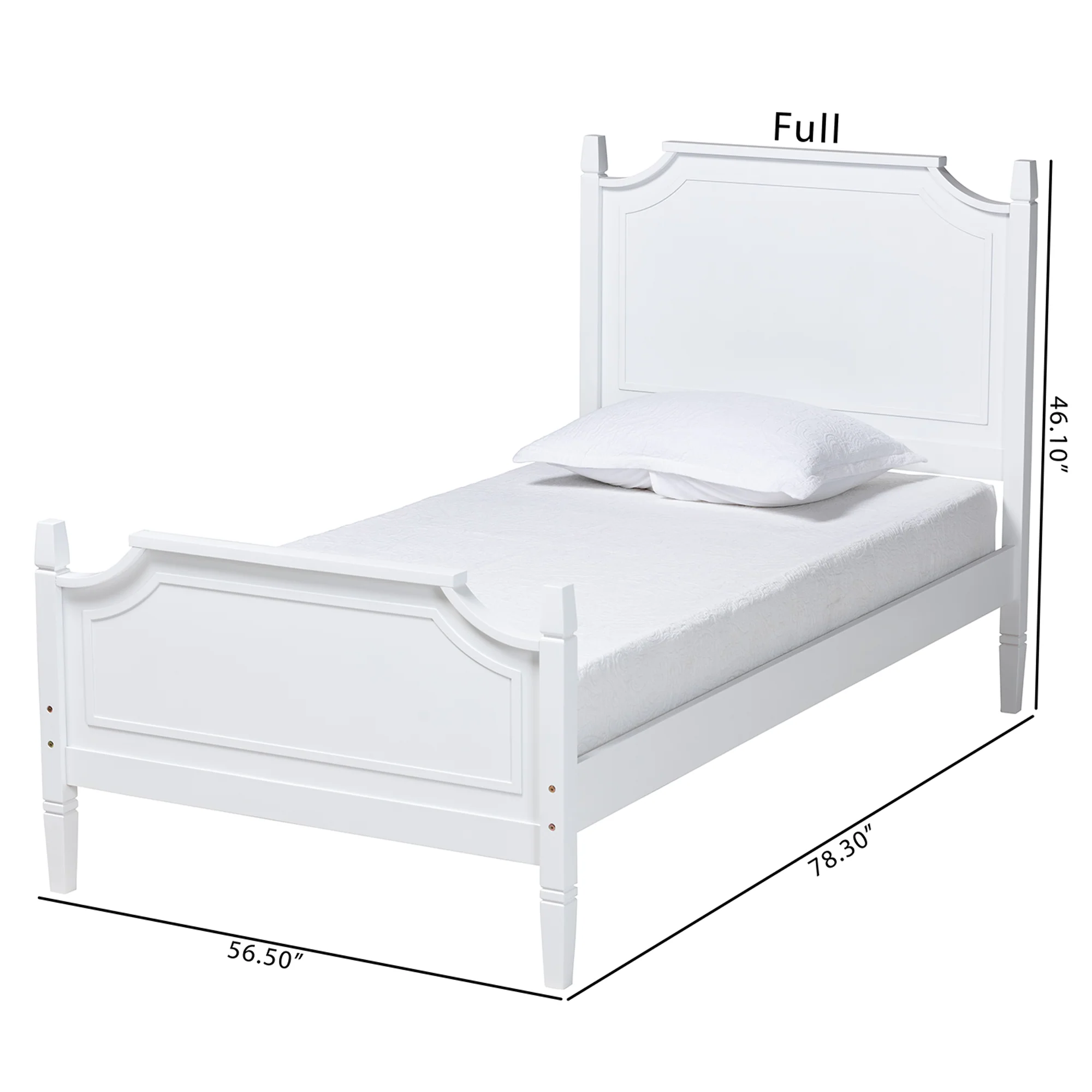 Baxton Studio Mariana Classic and Traditional White Finished Wood Full Size Platform Bed - Image 4