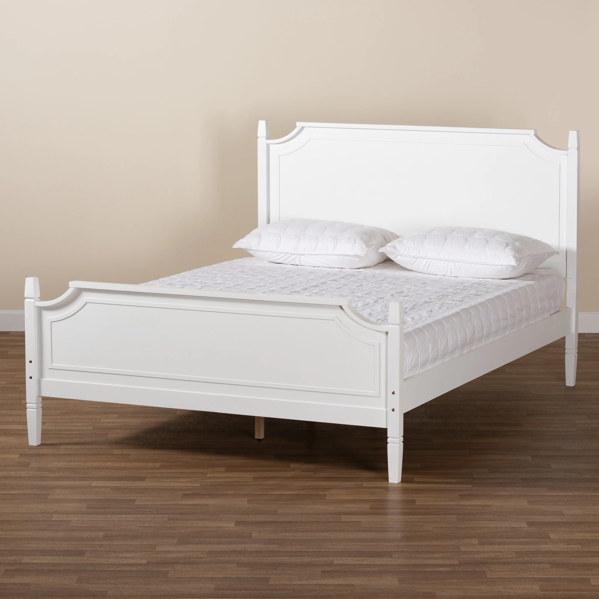 Baxton Studio Mariana Classic and Traditional White Finished Wood Queen Size Platform Bed - Image 2
