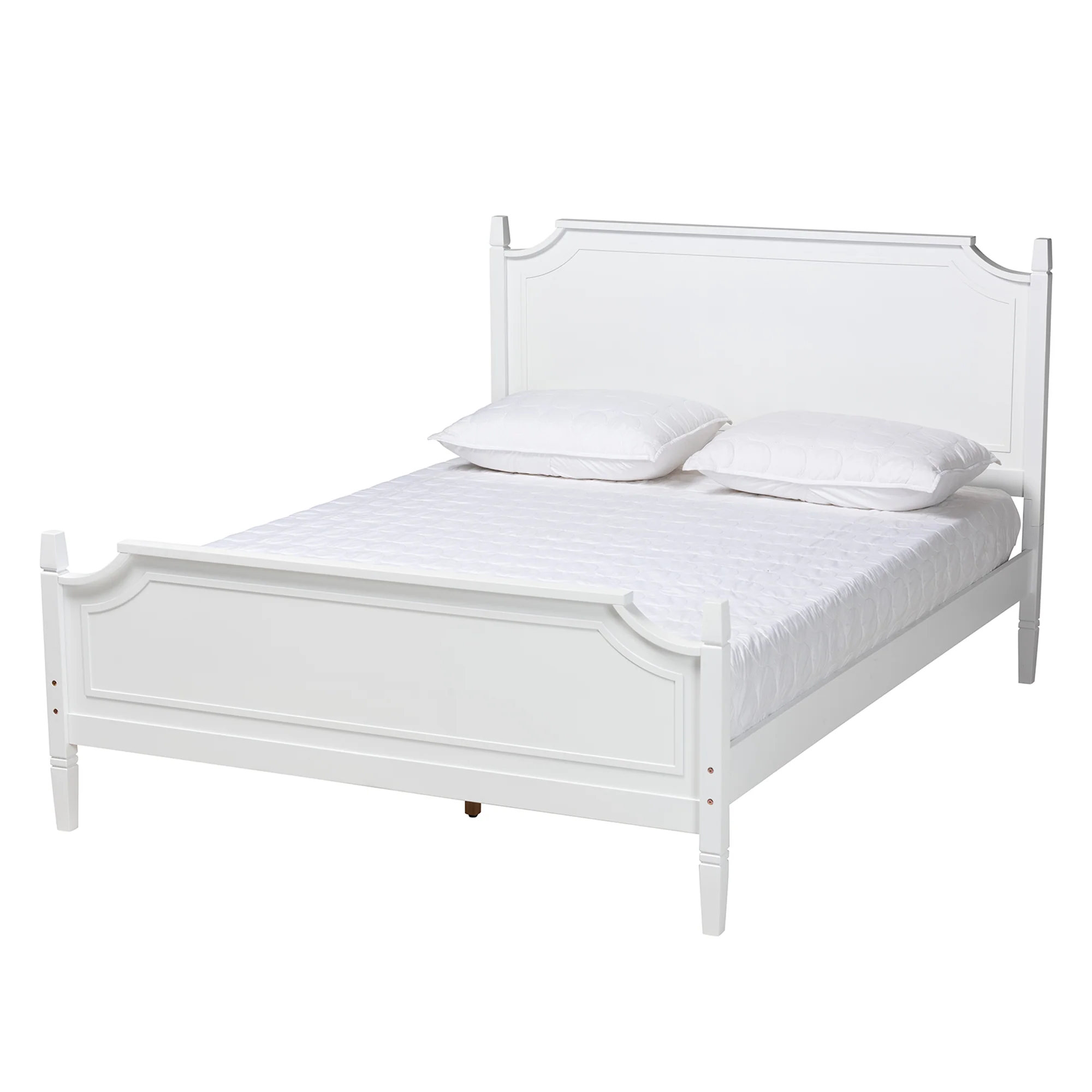 Baxton Studio Mariana Classic and Traditional White Finished Wood Queen Size Platform Bed - Image 4