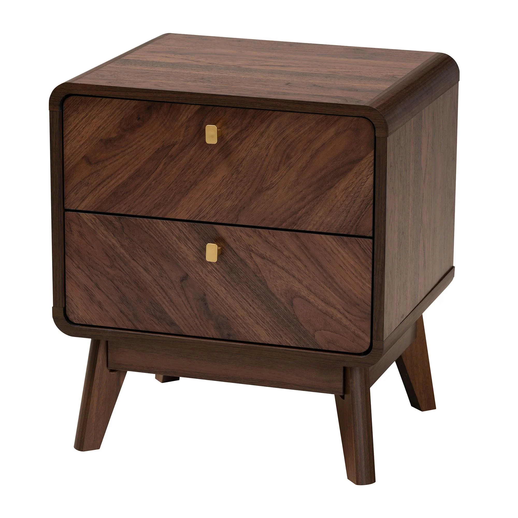Baxton Studio Markell Mid-Century Transitional Walnut Brown Finished Wood 2-Drawer Nightstand - Image 2
