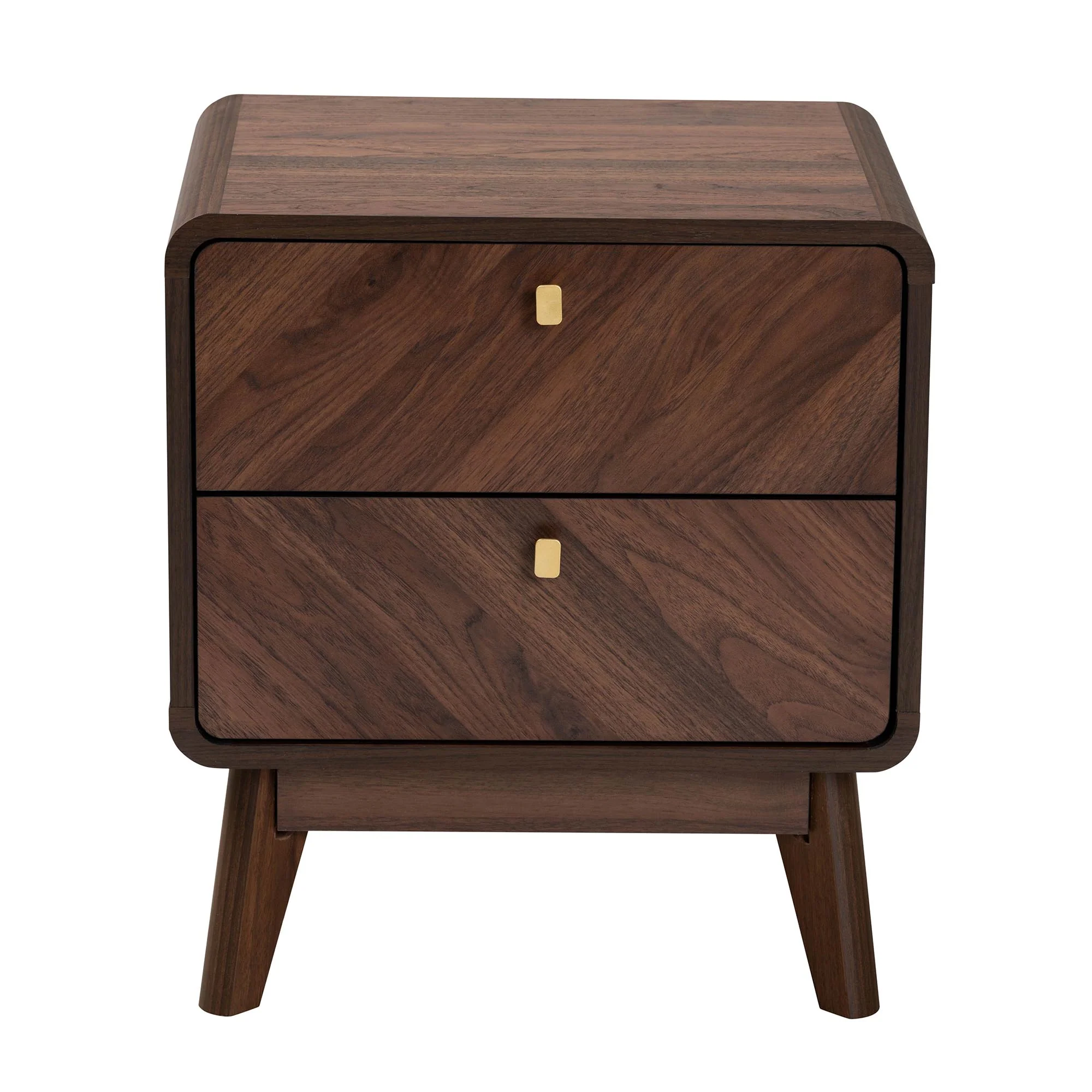 Baxton Studio Markell Mid-Century Transitional Walnut Brown Finished Wood 2-Drawer Nightstand - Image 4