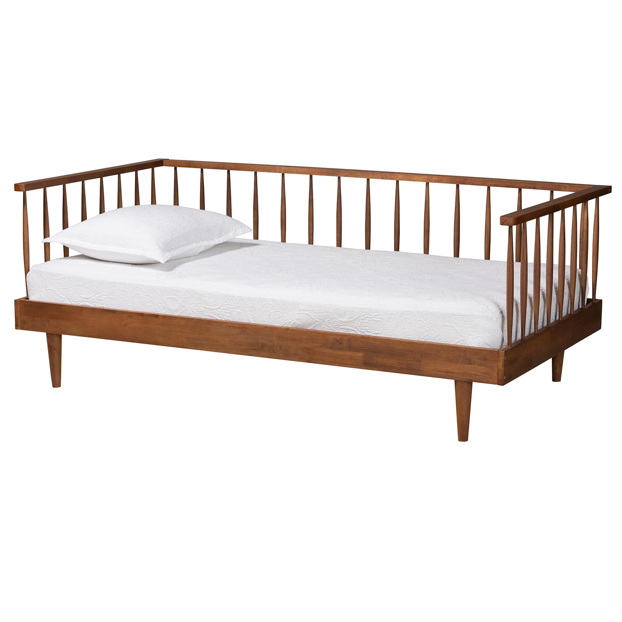 Baxton Studio Matilda Mid-Century Modern Ash Walnut Finished Wood Twin Size Daybed - Image 2