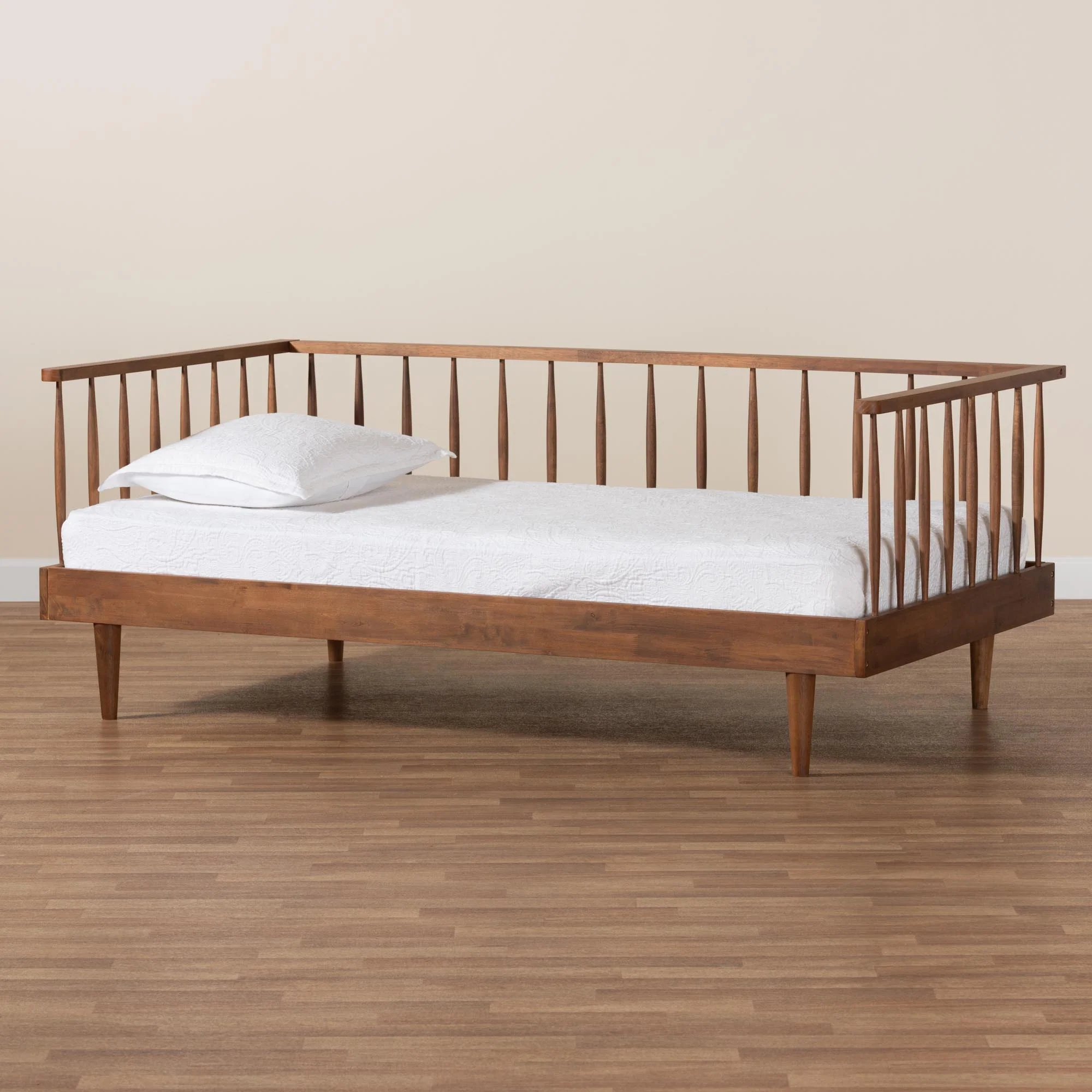 Baxton Studio Matilda Mid-Century Modern Ash Walnut Finished Wood Twin Size Daybed - Image 9