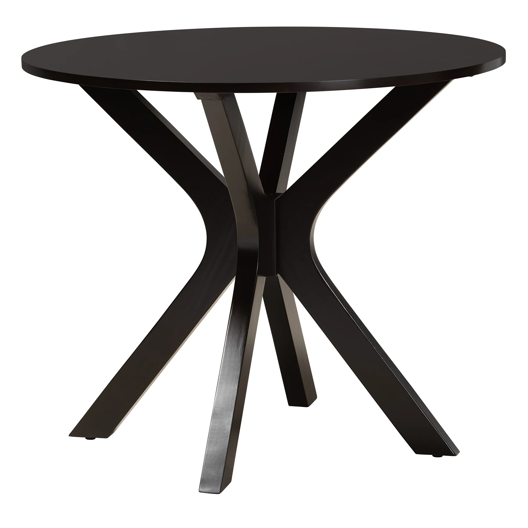 Baxton Studio Maya Modern Beige Fabric and Espresso Brown Finished Wood 5-Piece Dining Set - Image 4