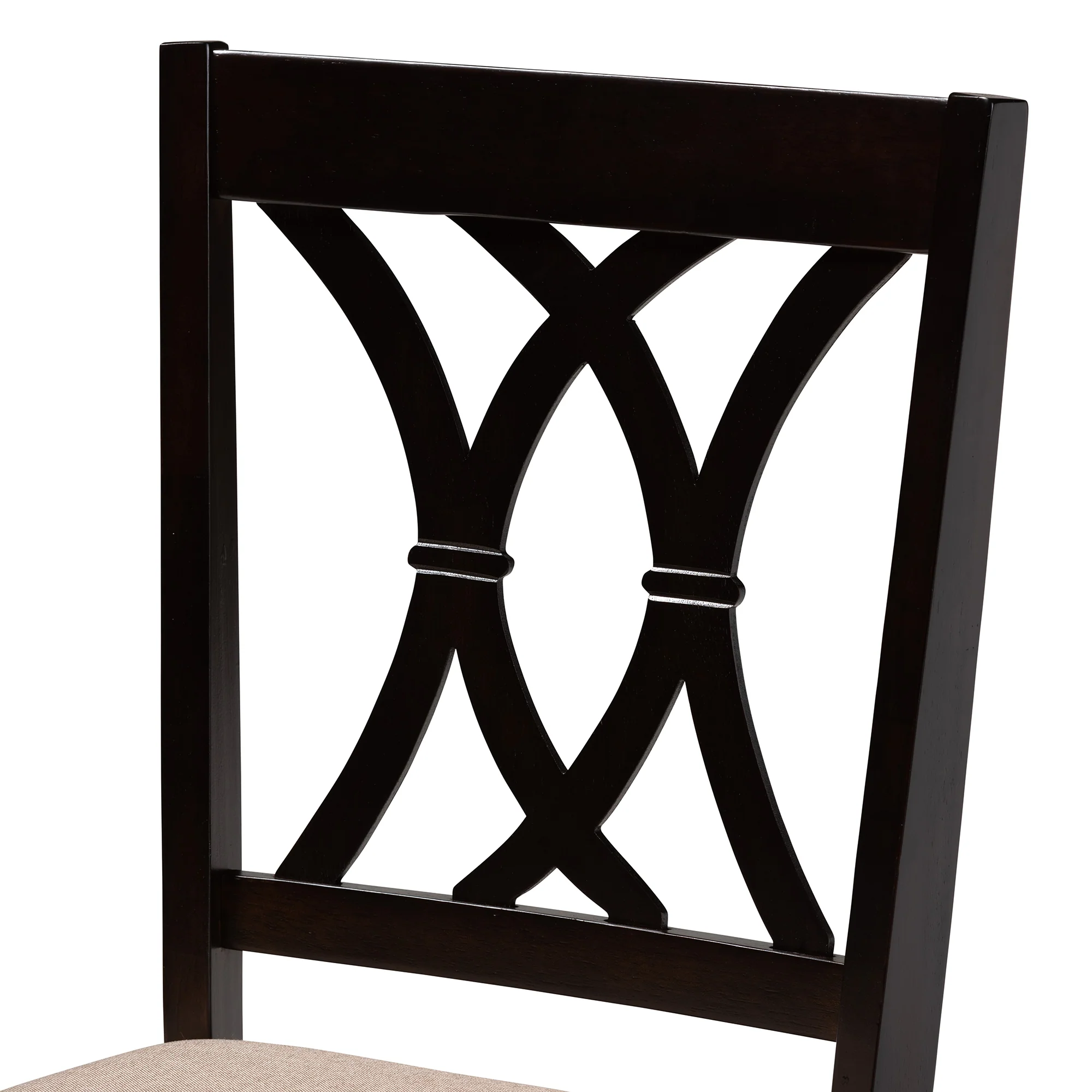 Baxton Studio Maya Modern Beige Fabric and Espresso Brown Finished Wood 5-Piece Dining Set - Image 6