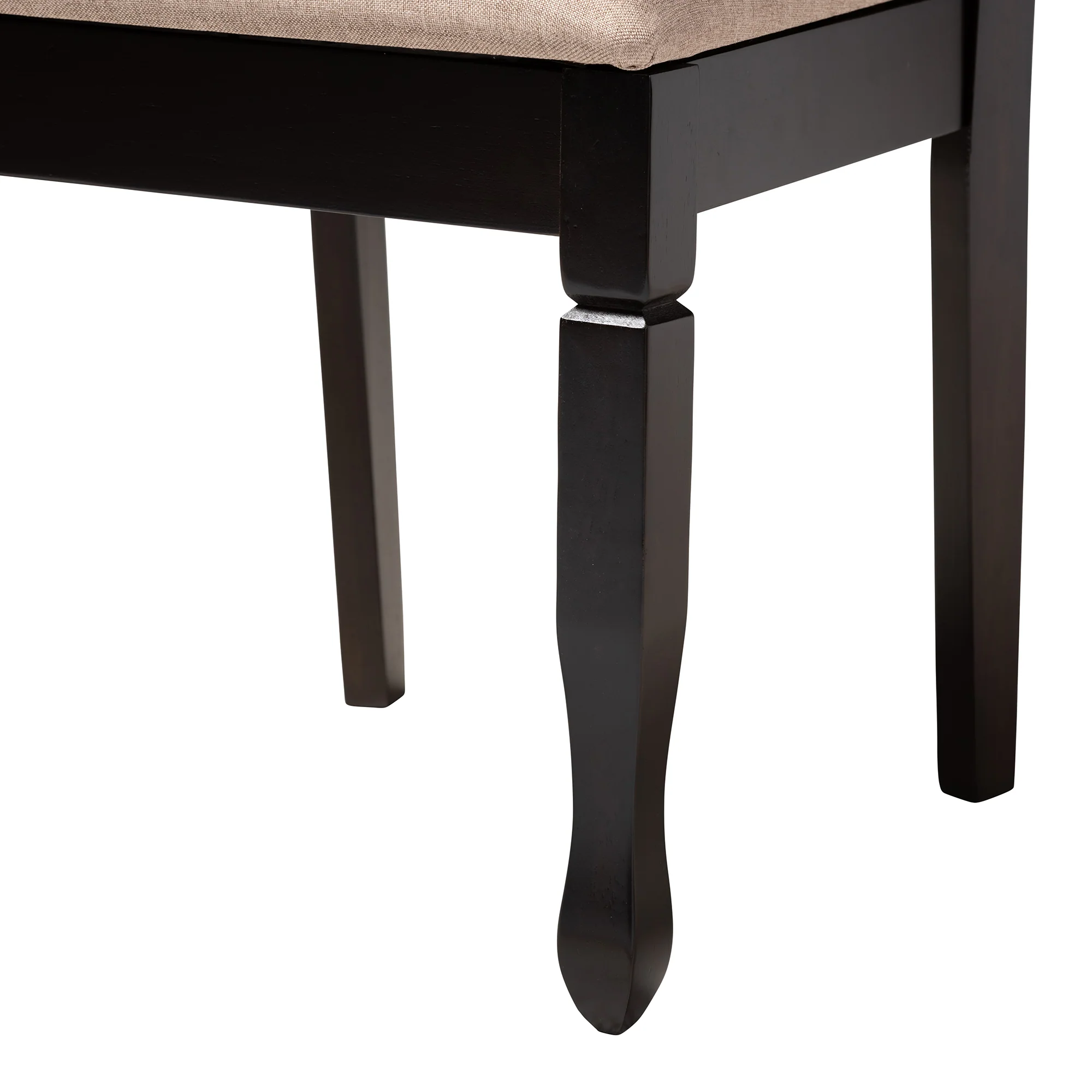 Baxton Studio Maya Modern Beige Fabric and Espresso Brown Finished Wood 5-Piece Dining Set - Image 7