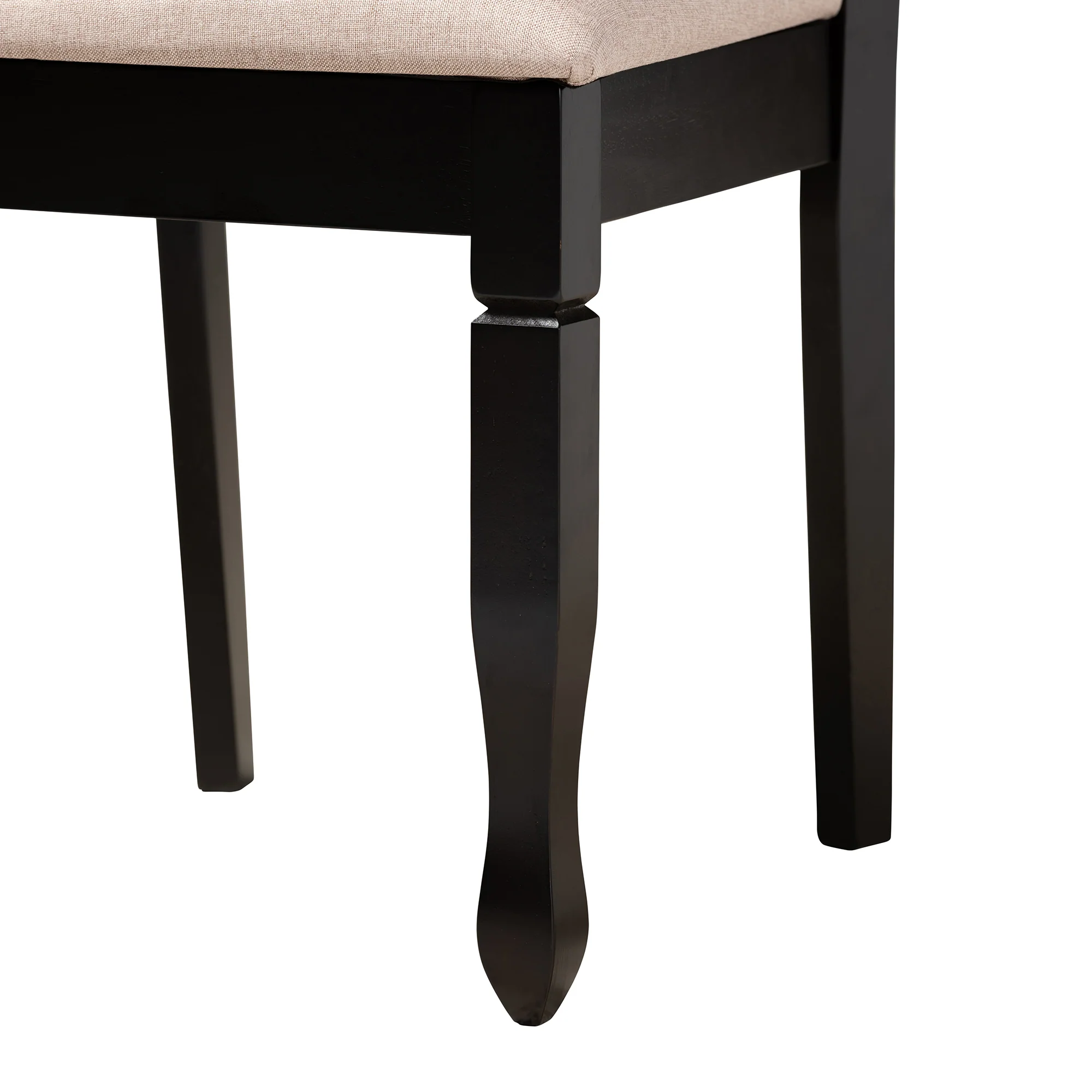 Baxton Studio Maya Modern Beige Fabric and Espresso Brown Finished Wood 7-Piece Dining Set - Image 7