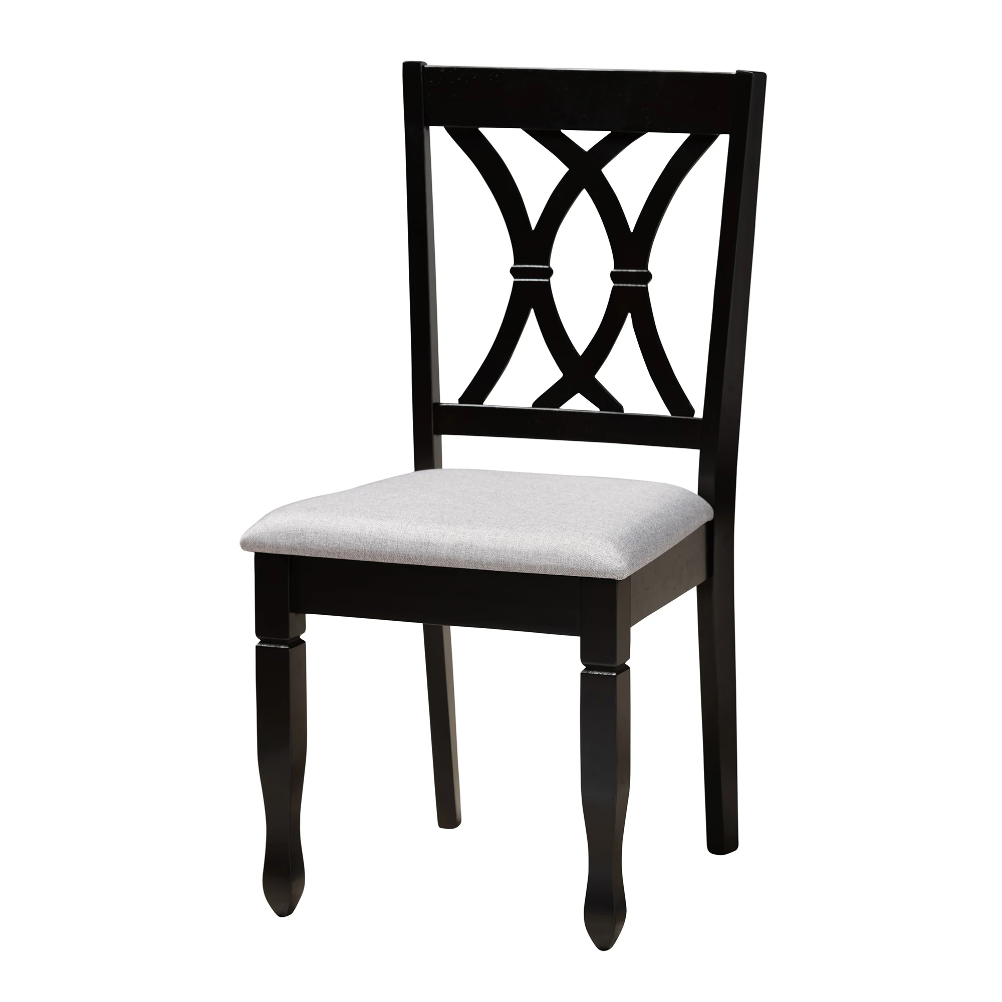 Baxton Studio Maya Modern Grey Fabric and Espresso Brown Finished Wood 5-Piece Dining Set - Image 3