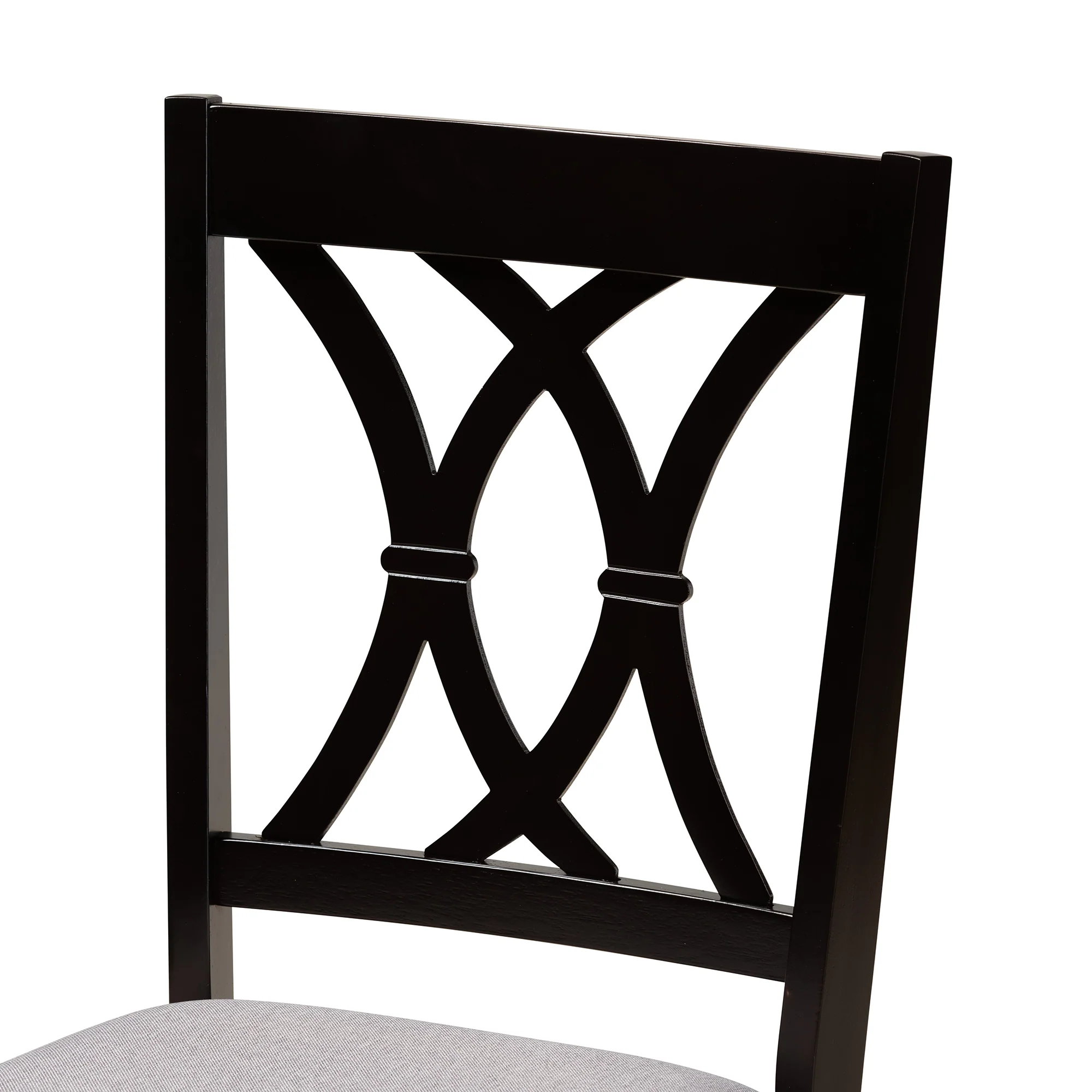 Baxton Studio Maya Modern Grey Fabric and Espresso Brown Finished Wood 5-Piece Dining Set - Image 6