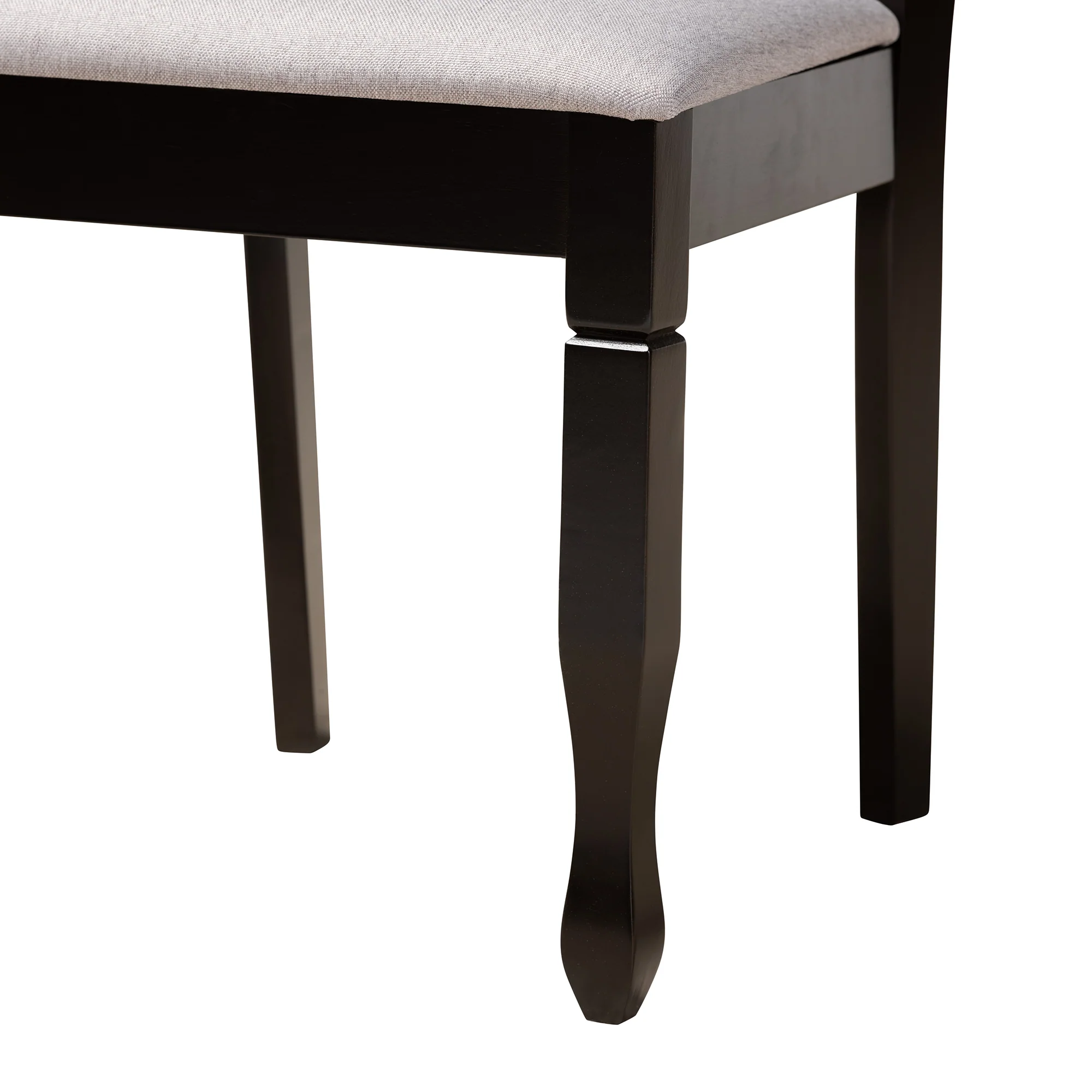 Baxton Studio Maya Modern Grey Fabric and Espresso Brown Finished Wood 5-Piece Dining Set - Image 7