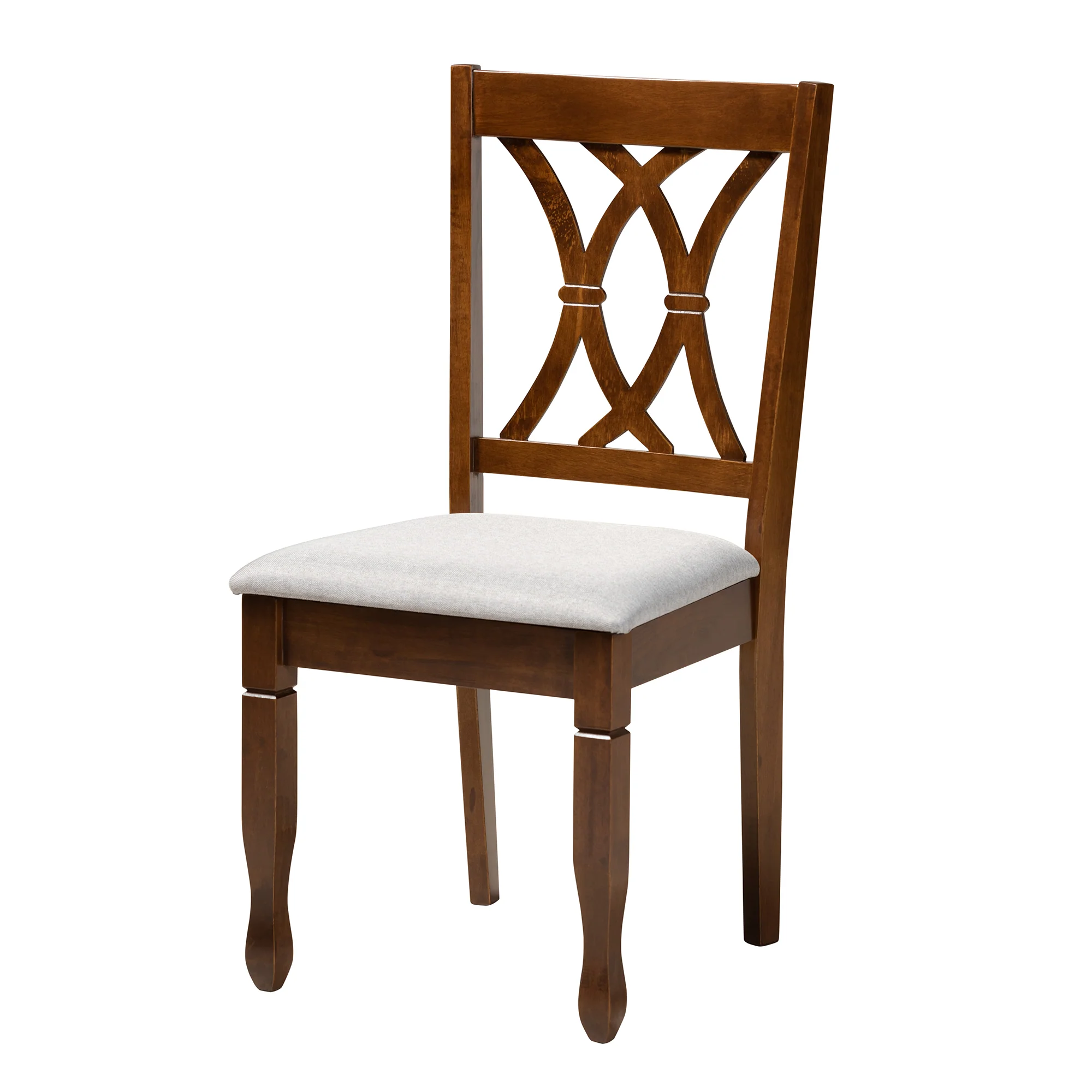 Baxton Studio Maya Modern Grey Fabric and Walnut Brown Finished Wood 7-Piece Dining Set - Image 3