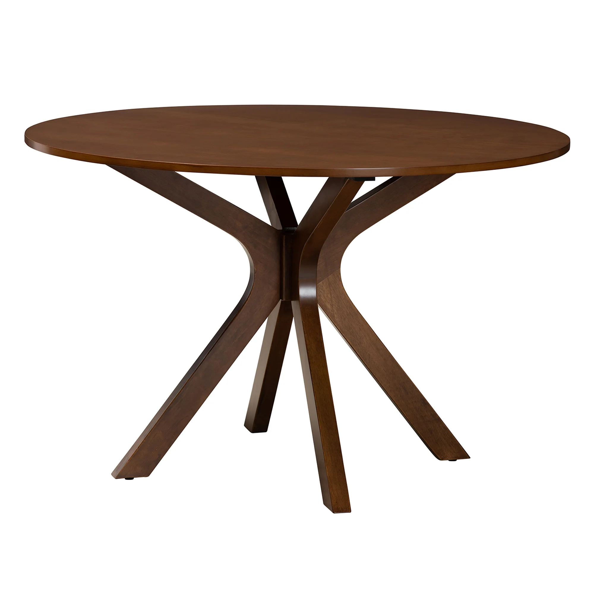 Baxton Studio Maya Modern Grey Fabric and Walnut Brown Finished Wood 7-Piece Dining Set - Image 4