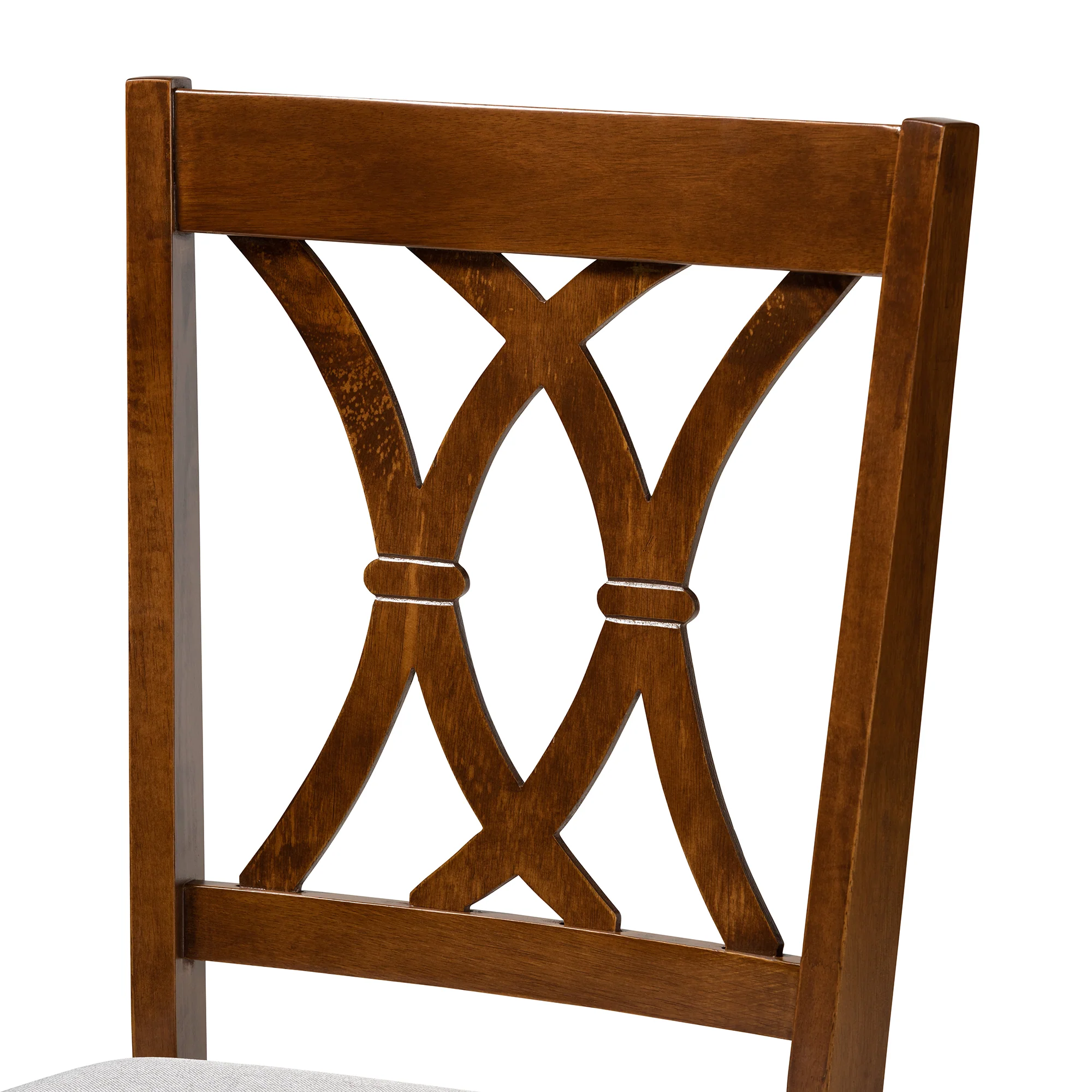 Baxton Studio Maya Modern Grey Fabric and Walnut Brown Finished Wood 7-Piece Dining Set - Image 6