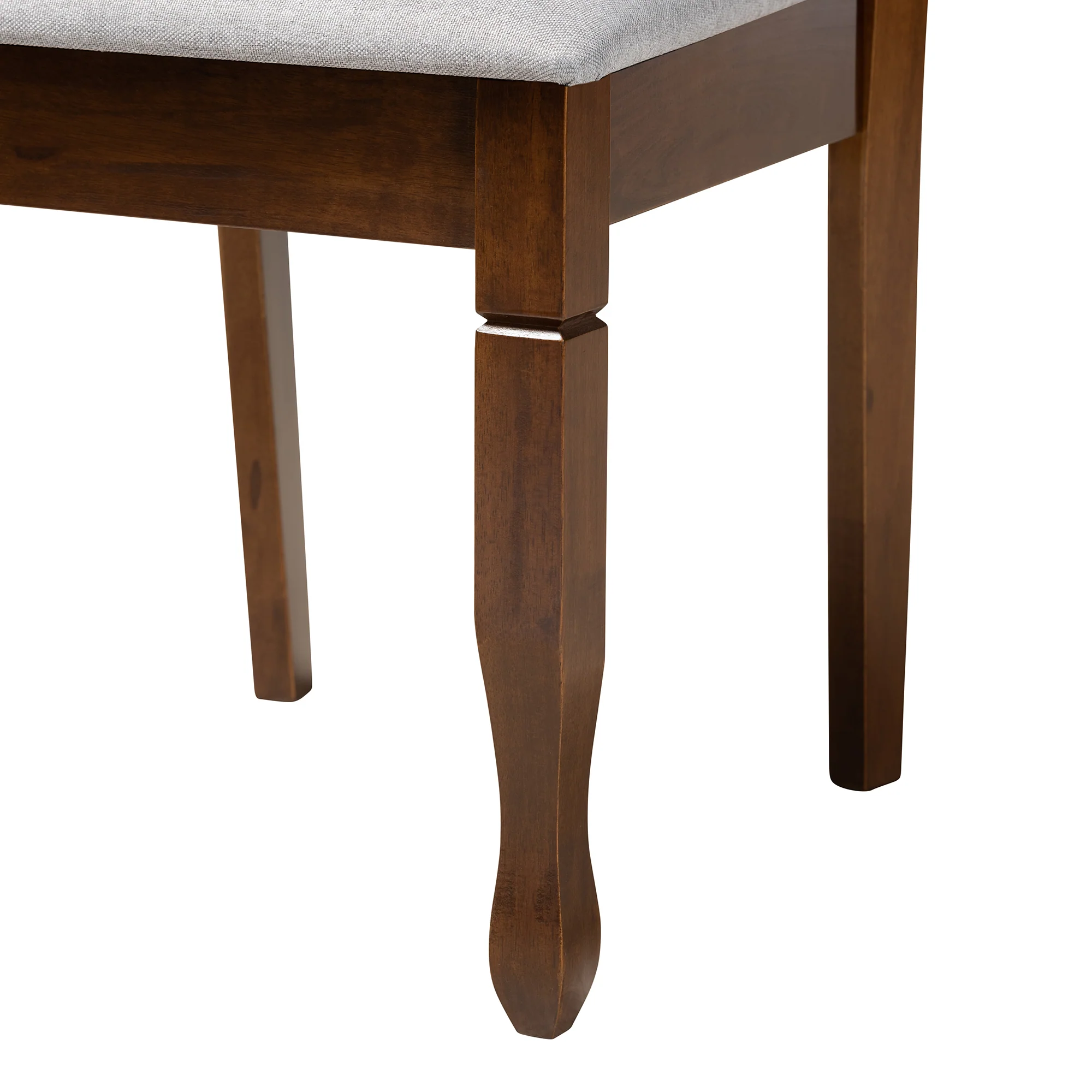 Baxton Studio Maya Modern Grey Fabric and Walnut Brown Finished Wood 7-Piece Dining Set - Image 7