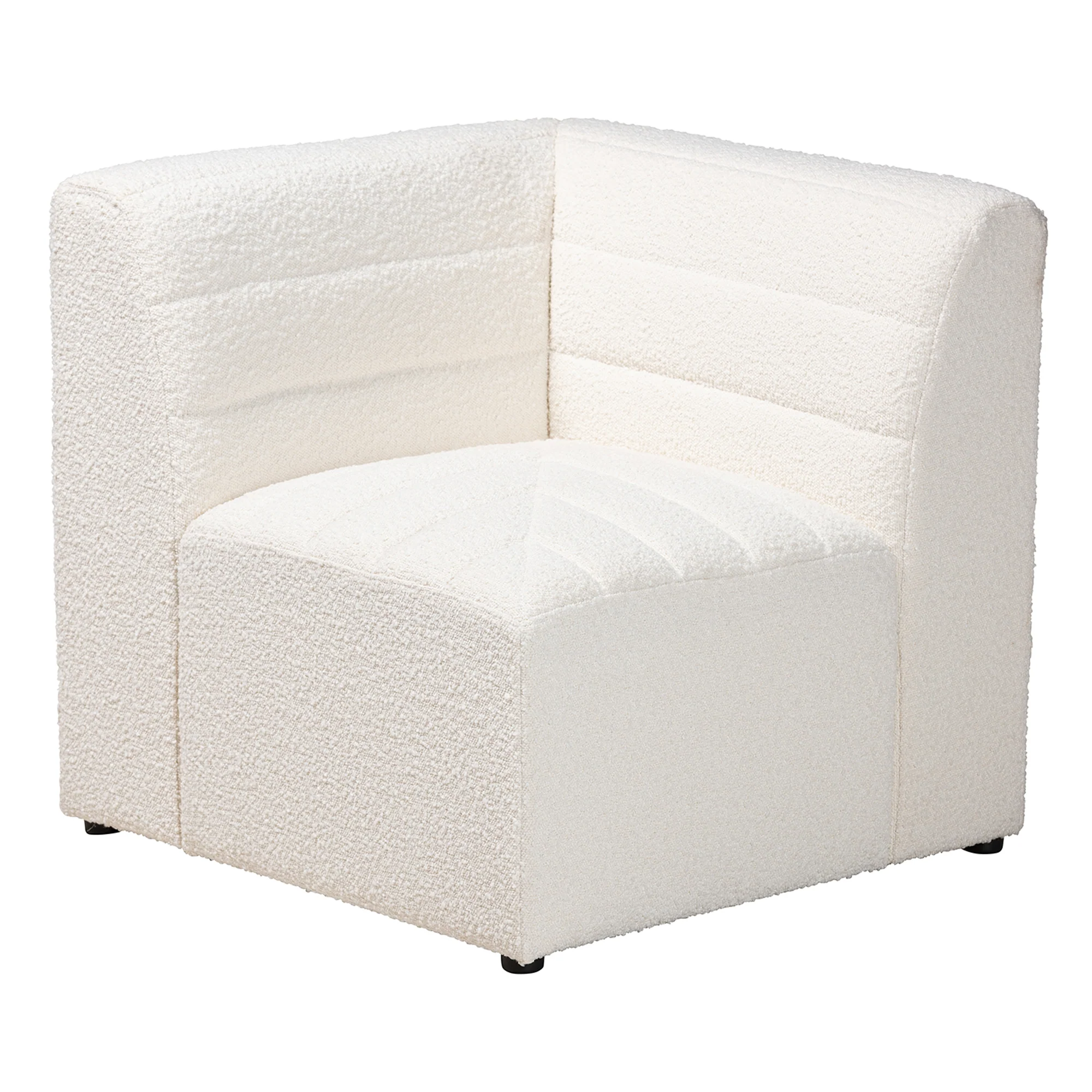 Baxton Studio Maya Modern White Boucle Fabric 4-Piece Modular Sectional Sofa - Image 6
